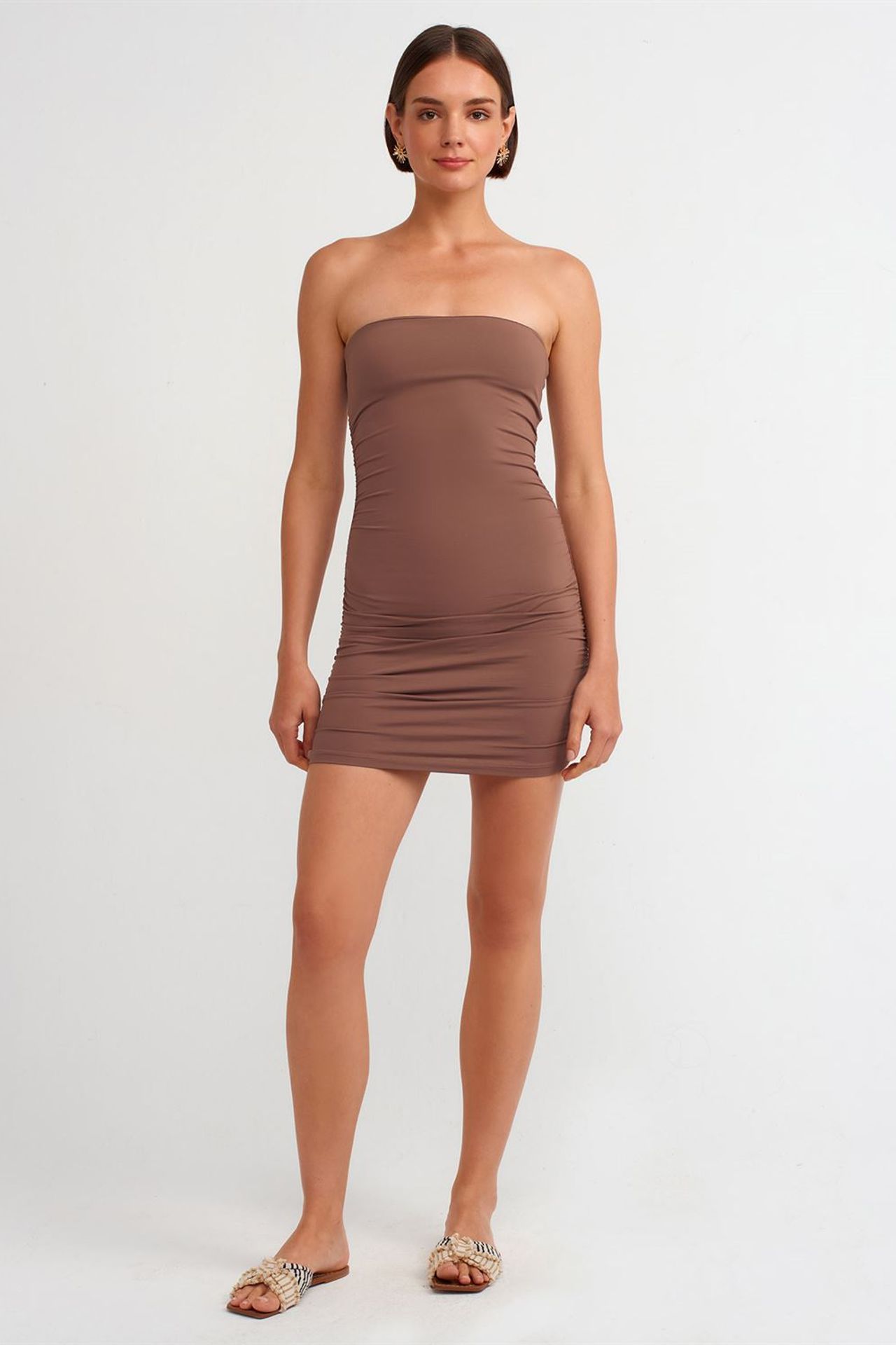 DILVIN Straplez Bodycon Mini Elbise 3
