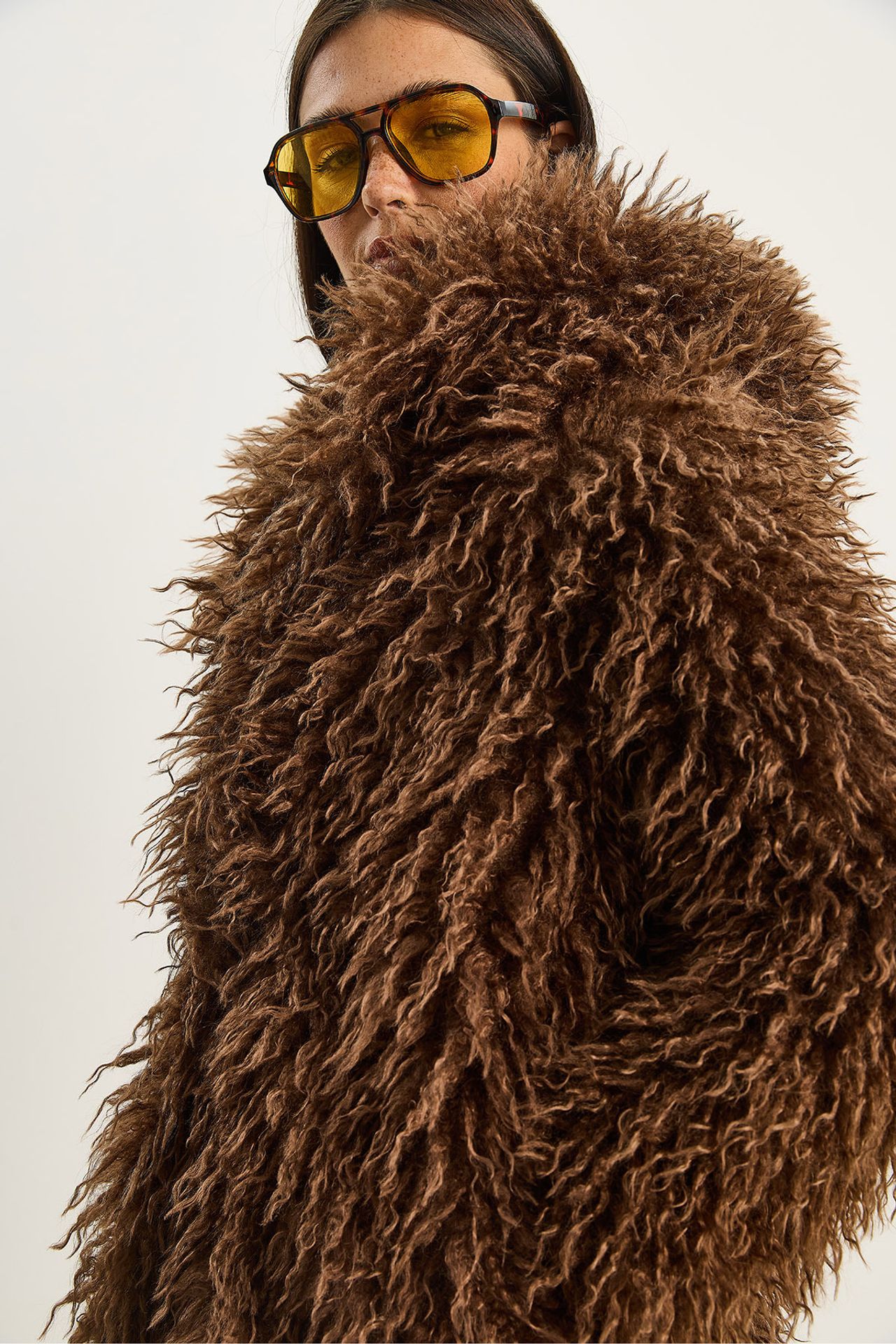 LUCCI Oversize Hooded Faux Fur Jacket 6