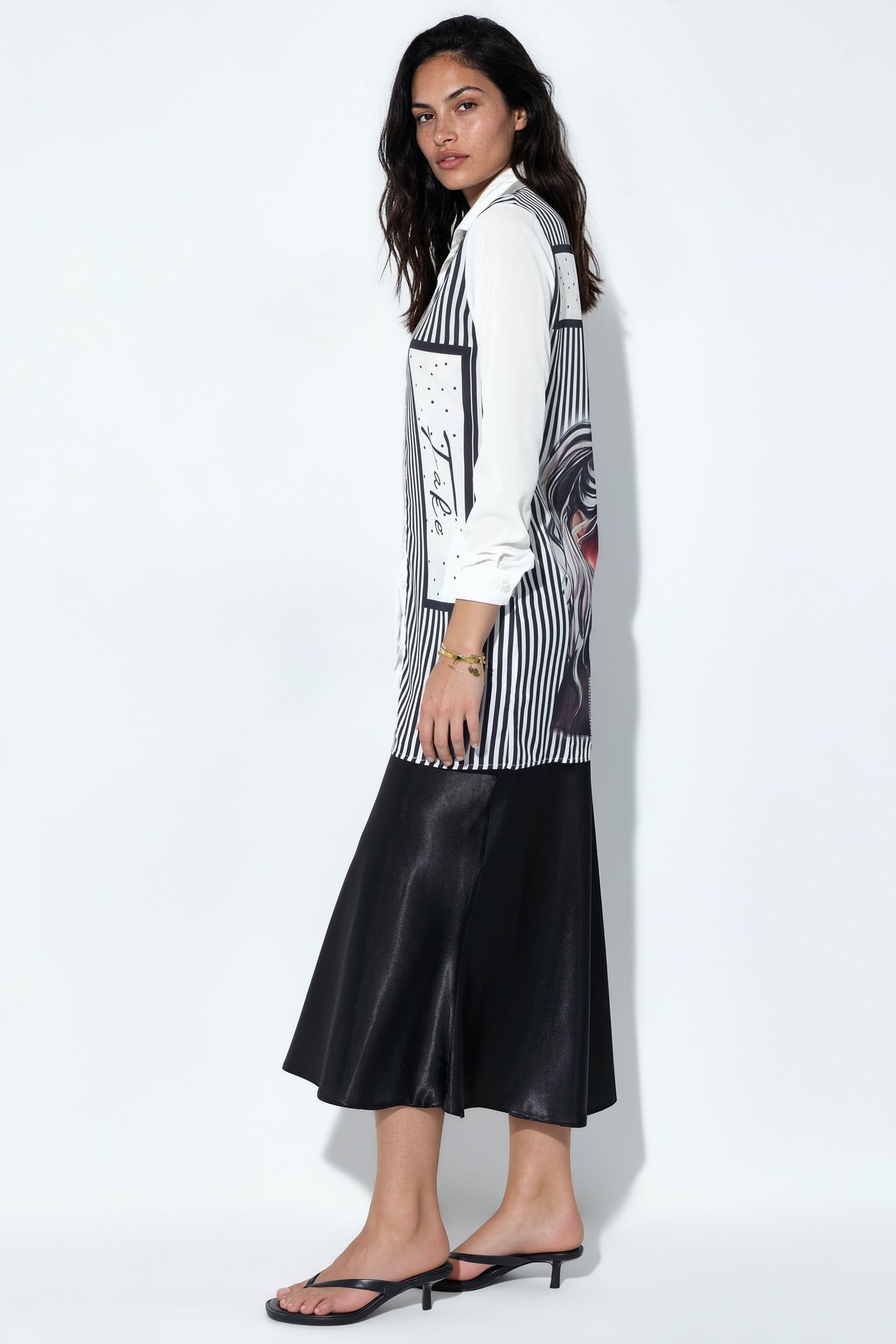 MSN Women's Long Striped Poplin Shirt 5