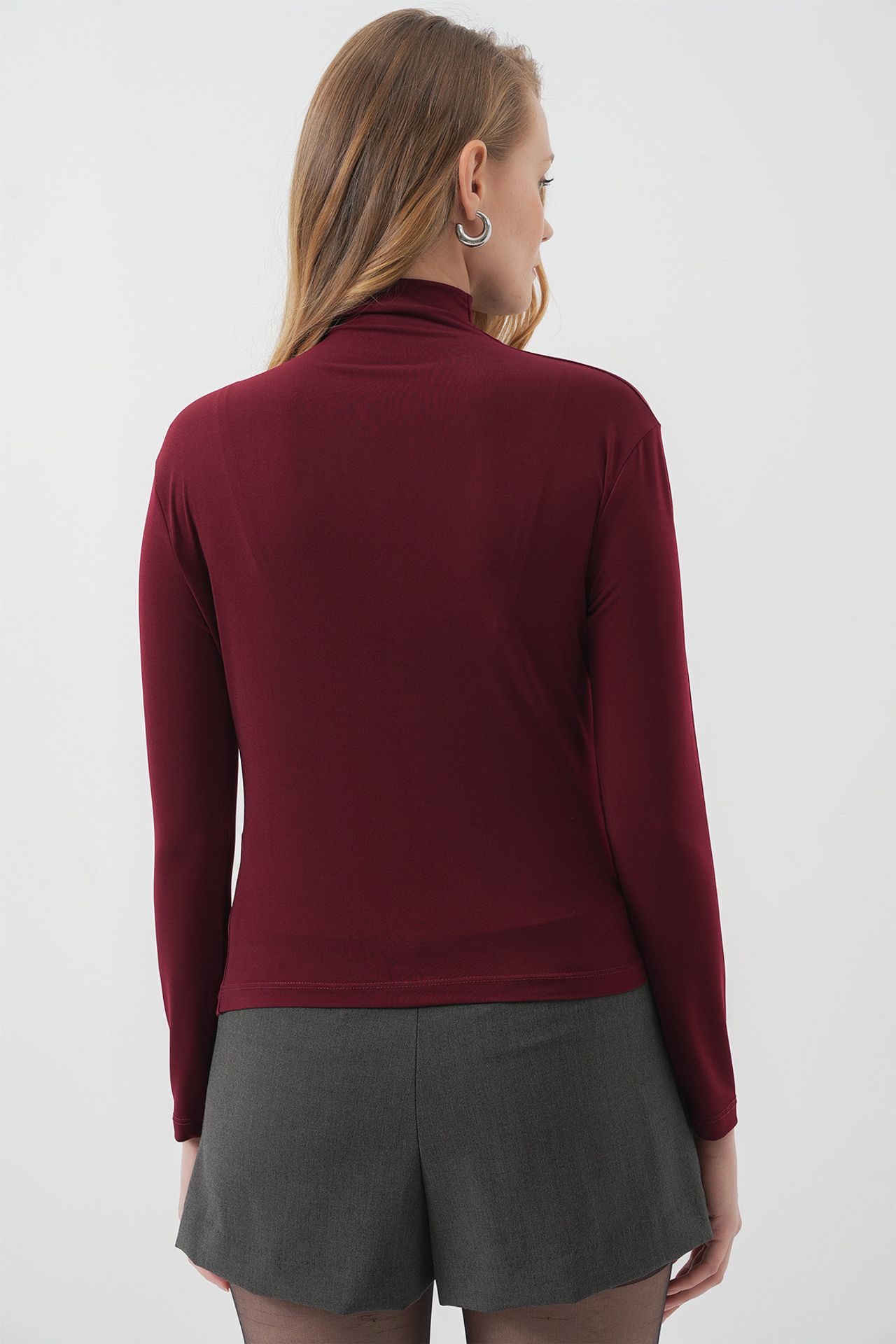 BDART Fitted Turtleneck Blouse with Drape Detail 6