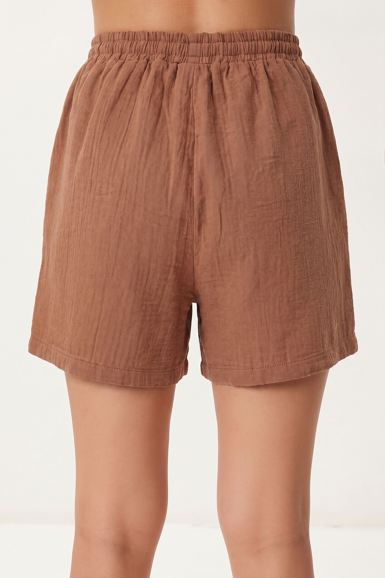 ISTANBUL High Waist Wide Leg Cotton Shorts