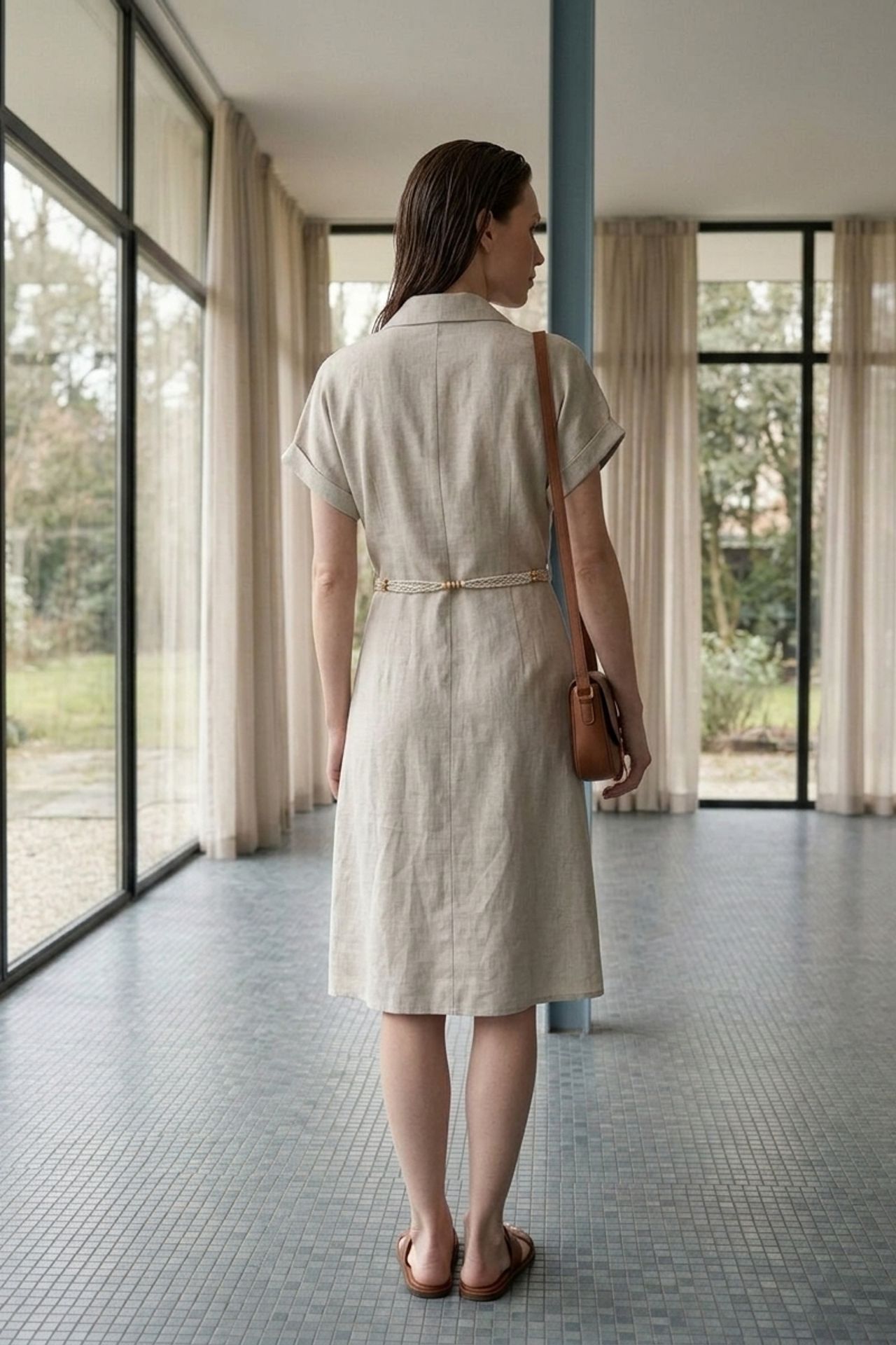 MY FASHION Cotton Poplin Mini Shirt Dress 5