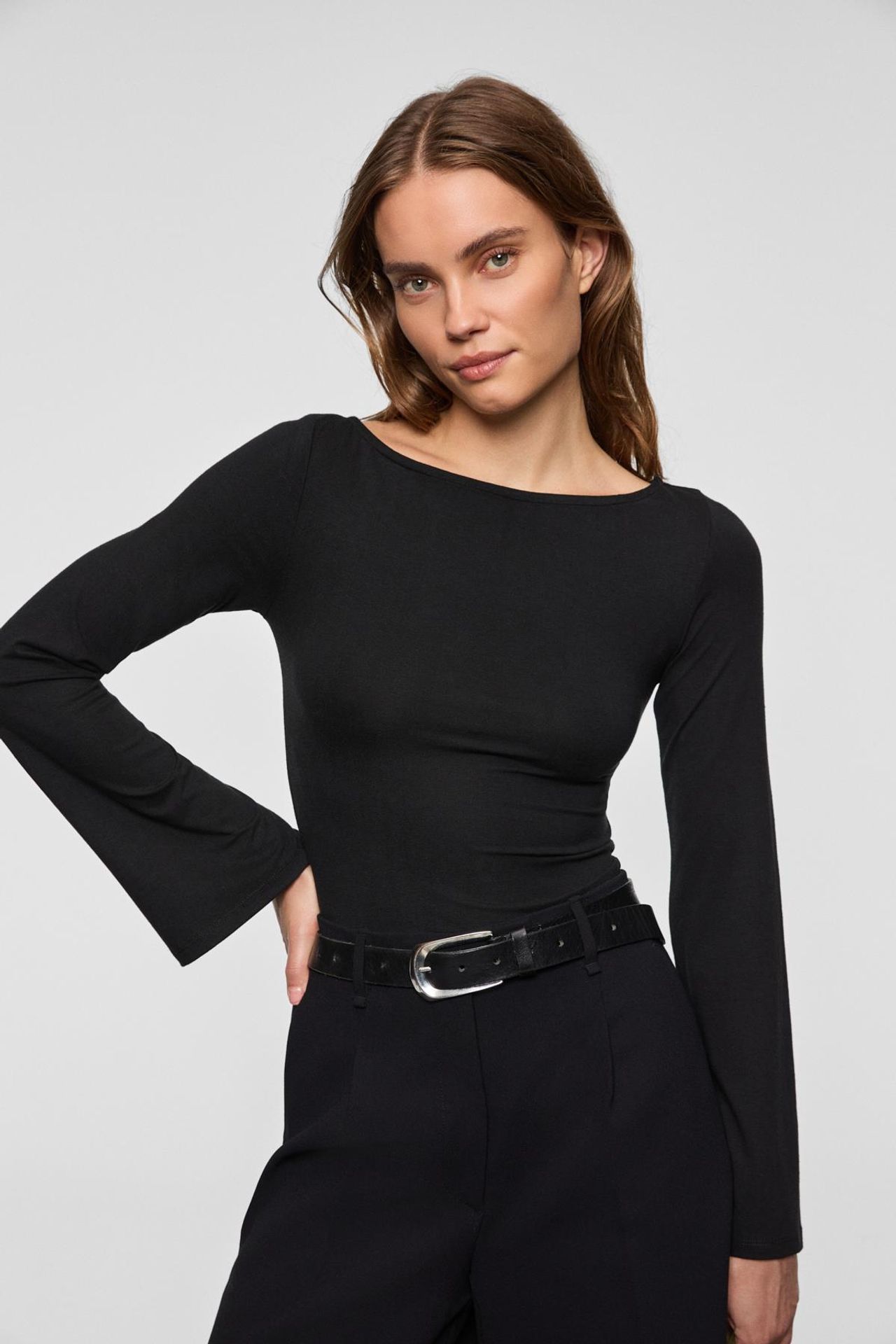 GRIMELANGE Boat Neck Slim Fit Blouse 3