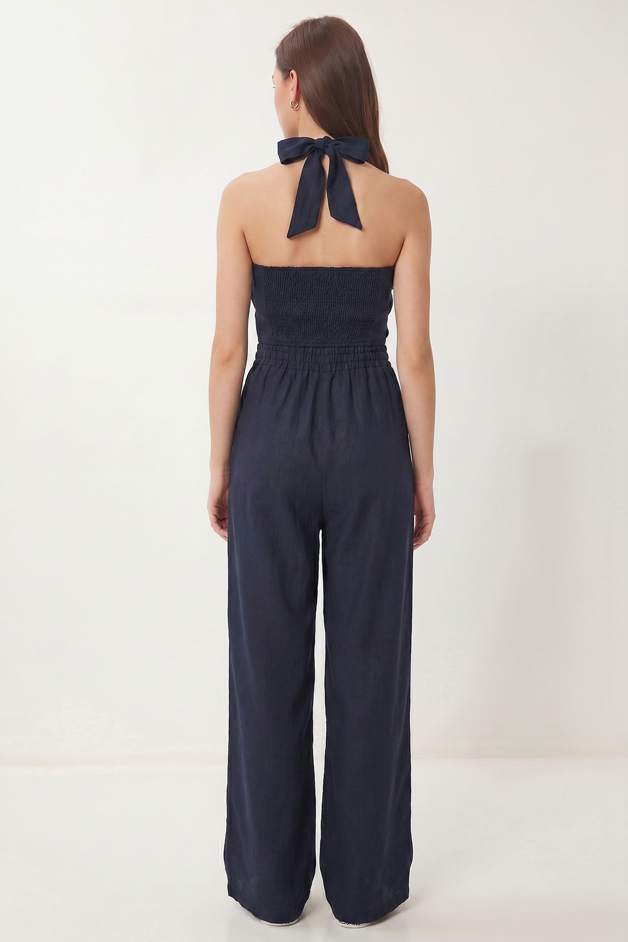 ISTANBUL Halter Yaka Bluz Ve Bol Paça Pantolon Takımı 6
