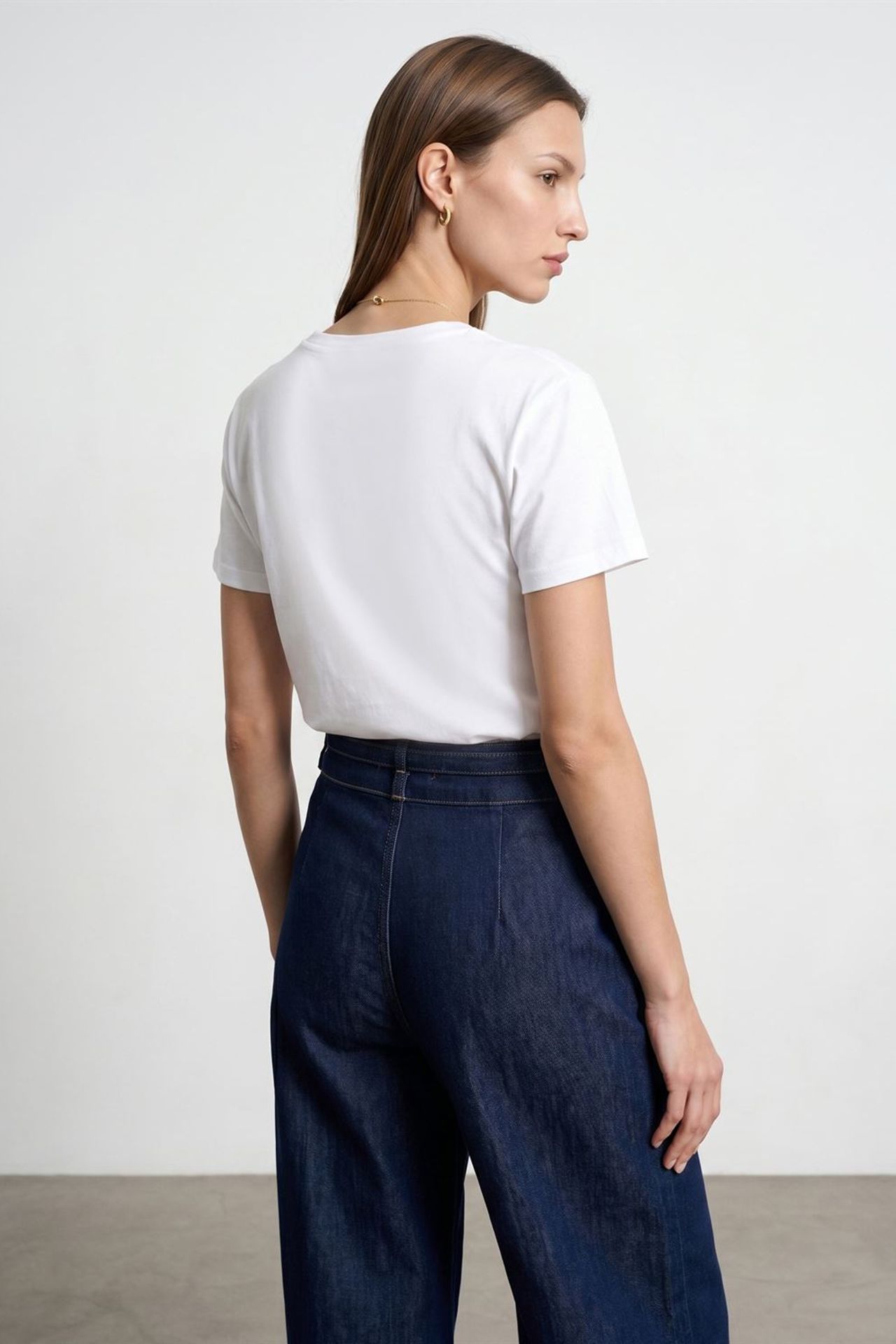 DILVIN Cotton Tencel V-Neck Short-Sleeve Blouse 2