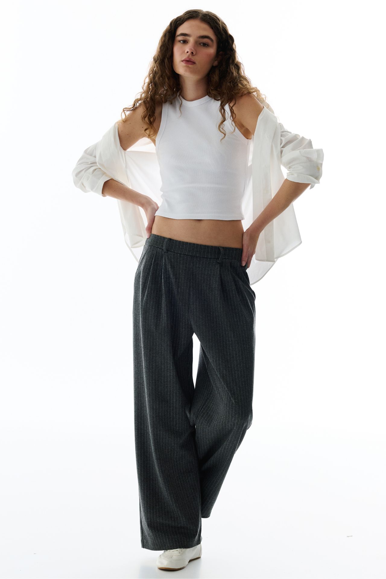 PENTI Striped Wide Leg Trousers 4