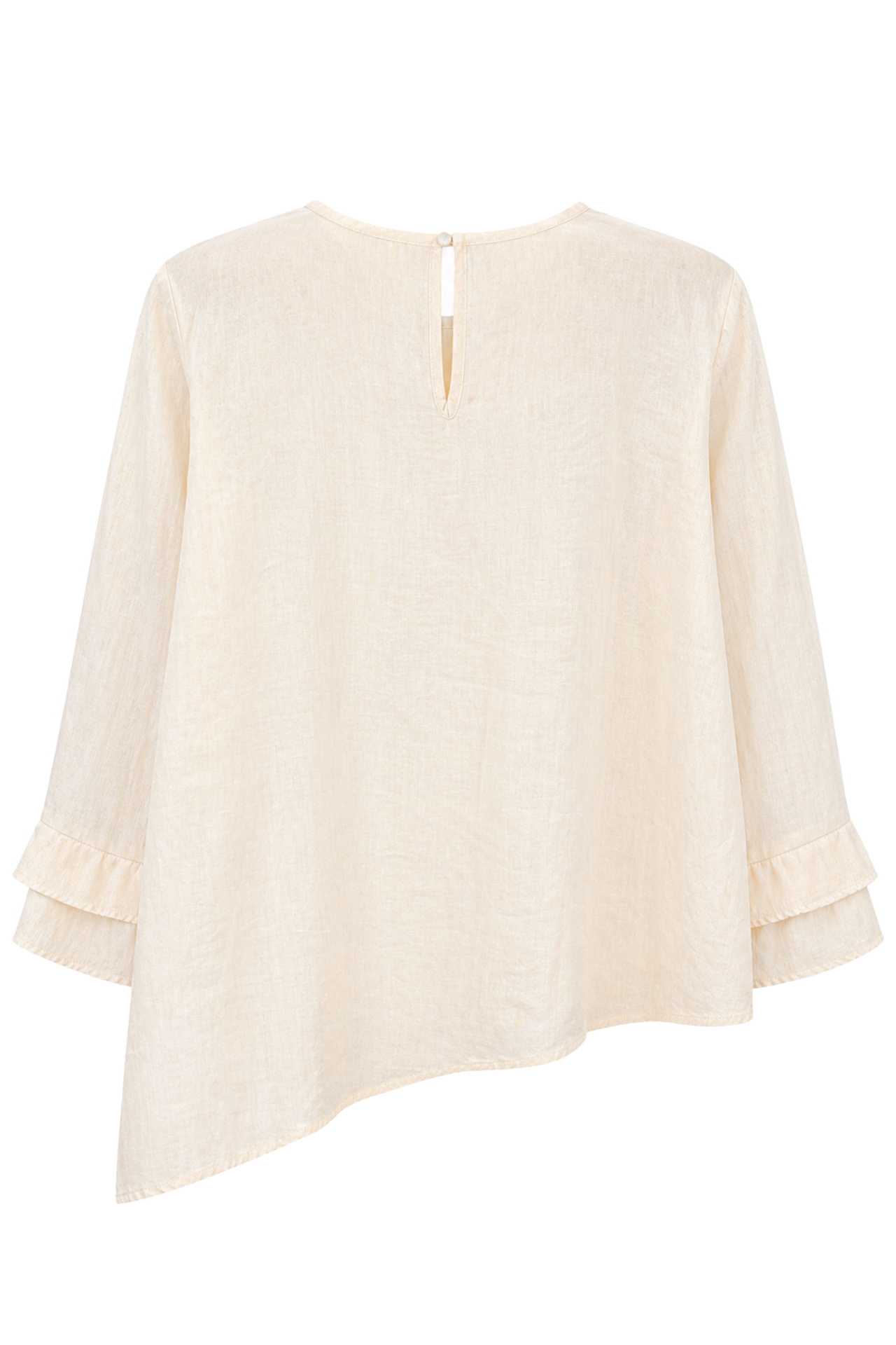 MIXRAY Frilly Long Sleeve Crew Neck Blouse 5