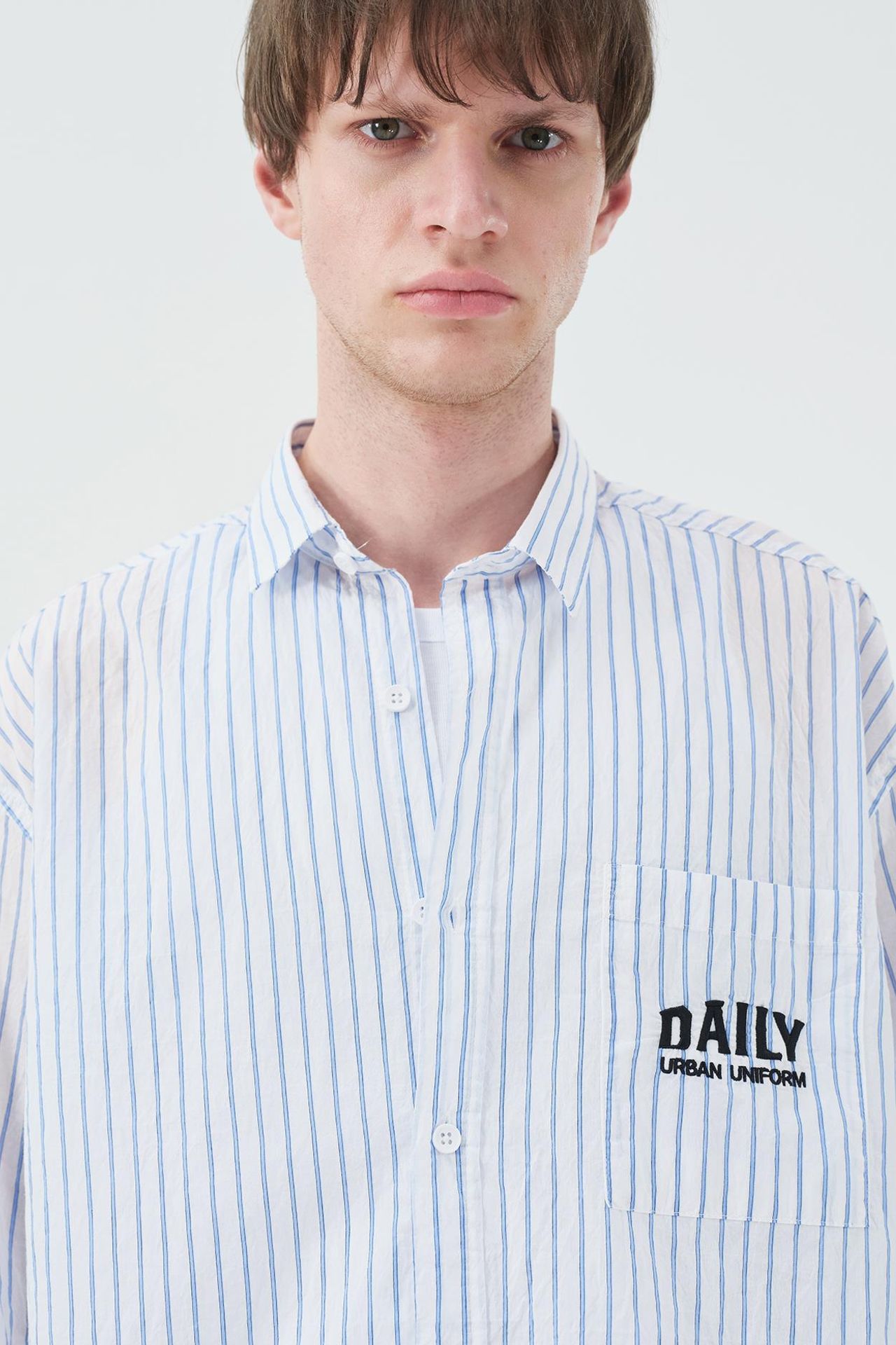 GIESTO Striped Long Sleeve Shirt with Embroidery 1