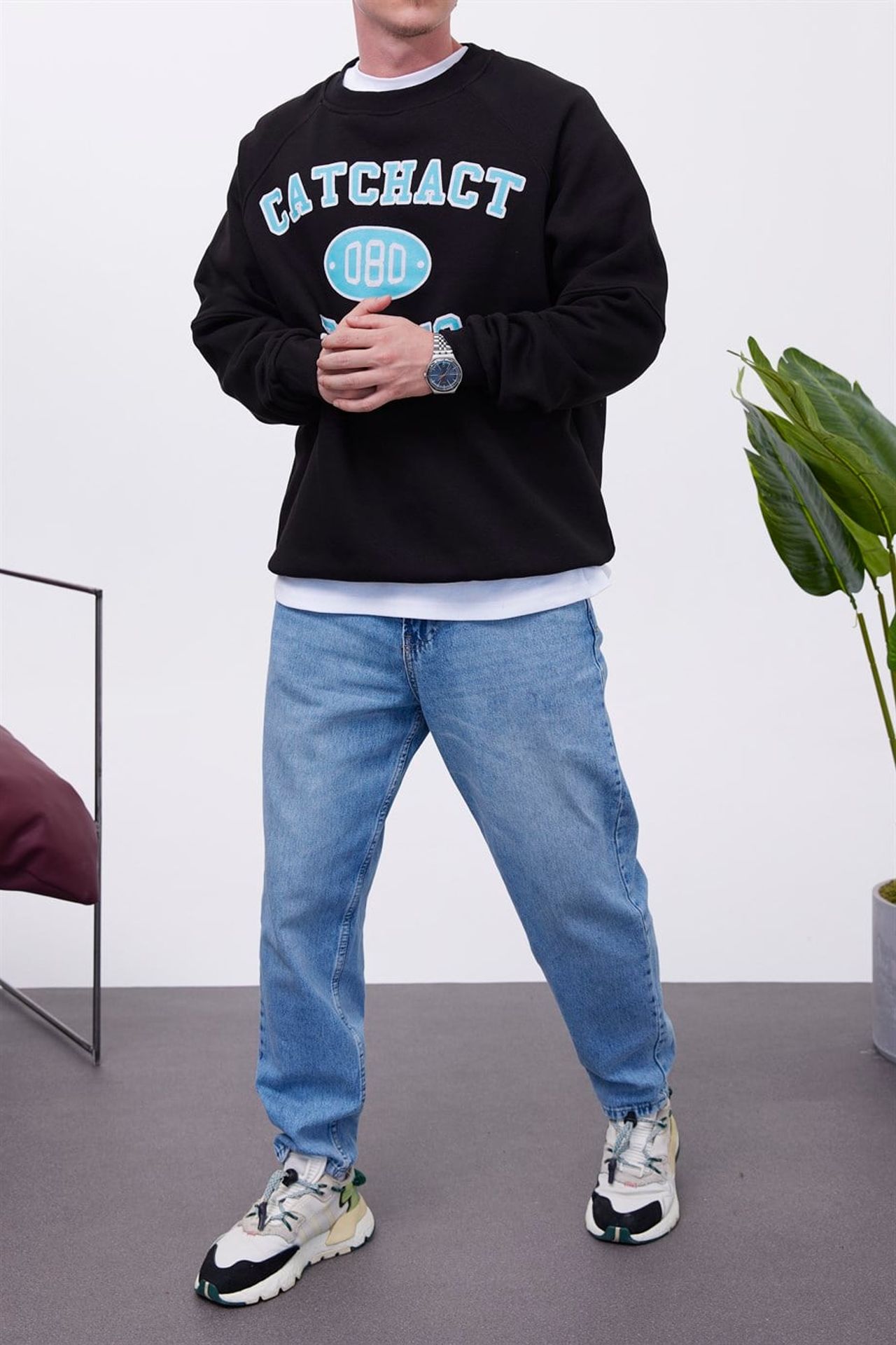 NOMARC Rahat Kalıp Bisiklet Yaka Sweatshirt 1