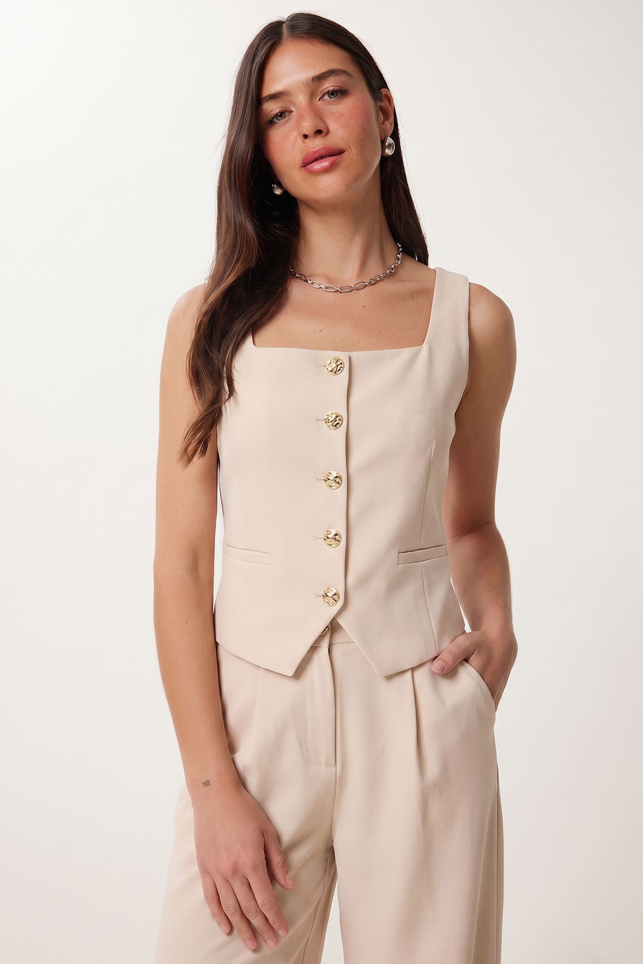 ISTANBUL Women’s Two-piece Vest And Wide-leg Trouser Set 4