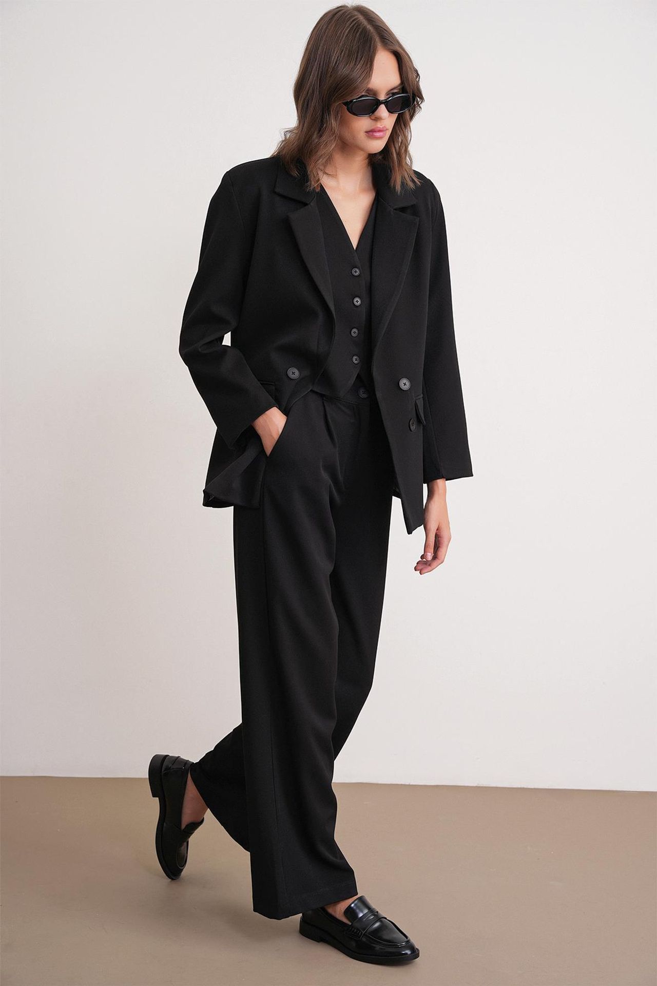 Mixray Pleated Palazzo Pants with Pockets 3
