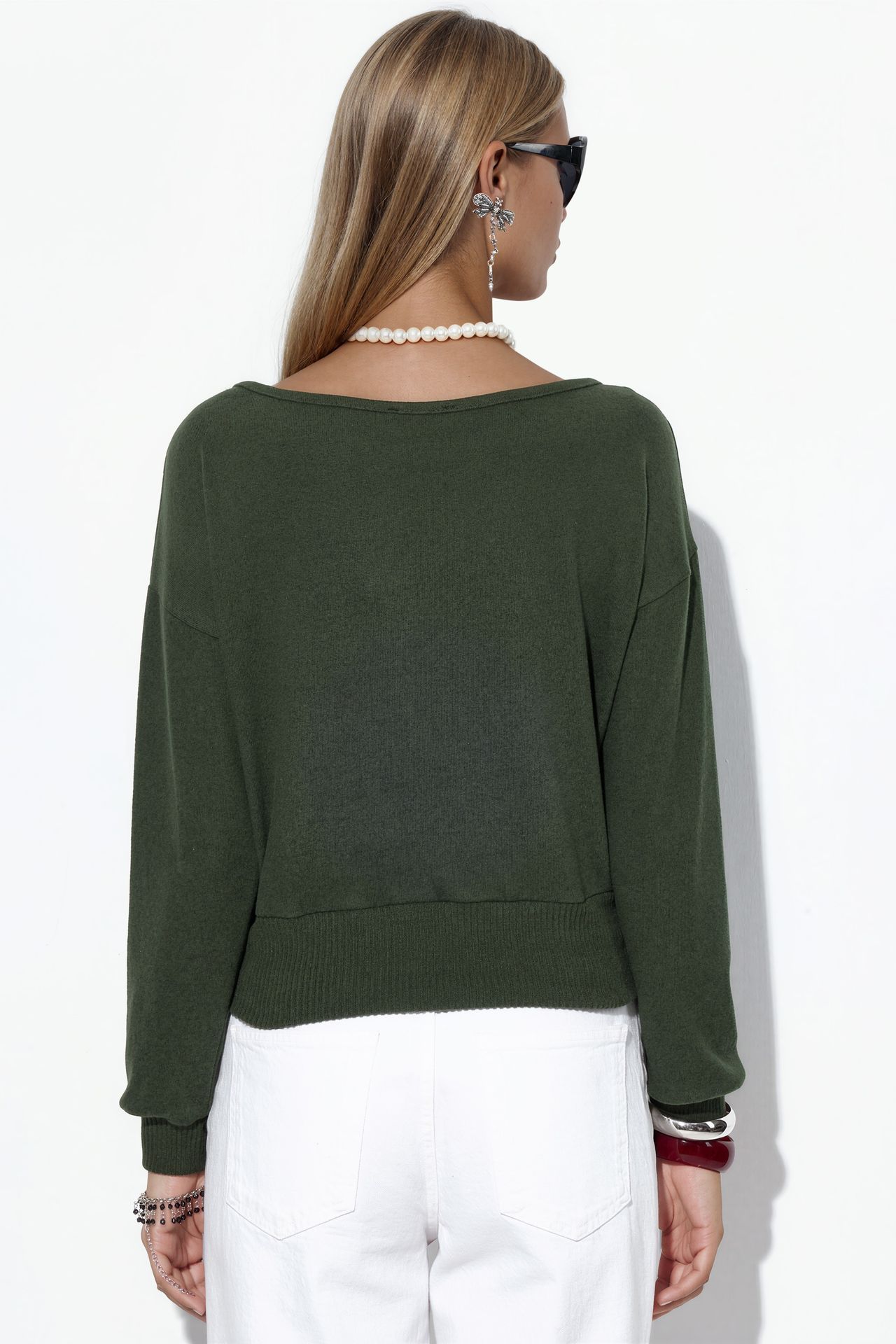 BUSEM Women's Cropped Crew Neck Sweatshirt 3