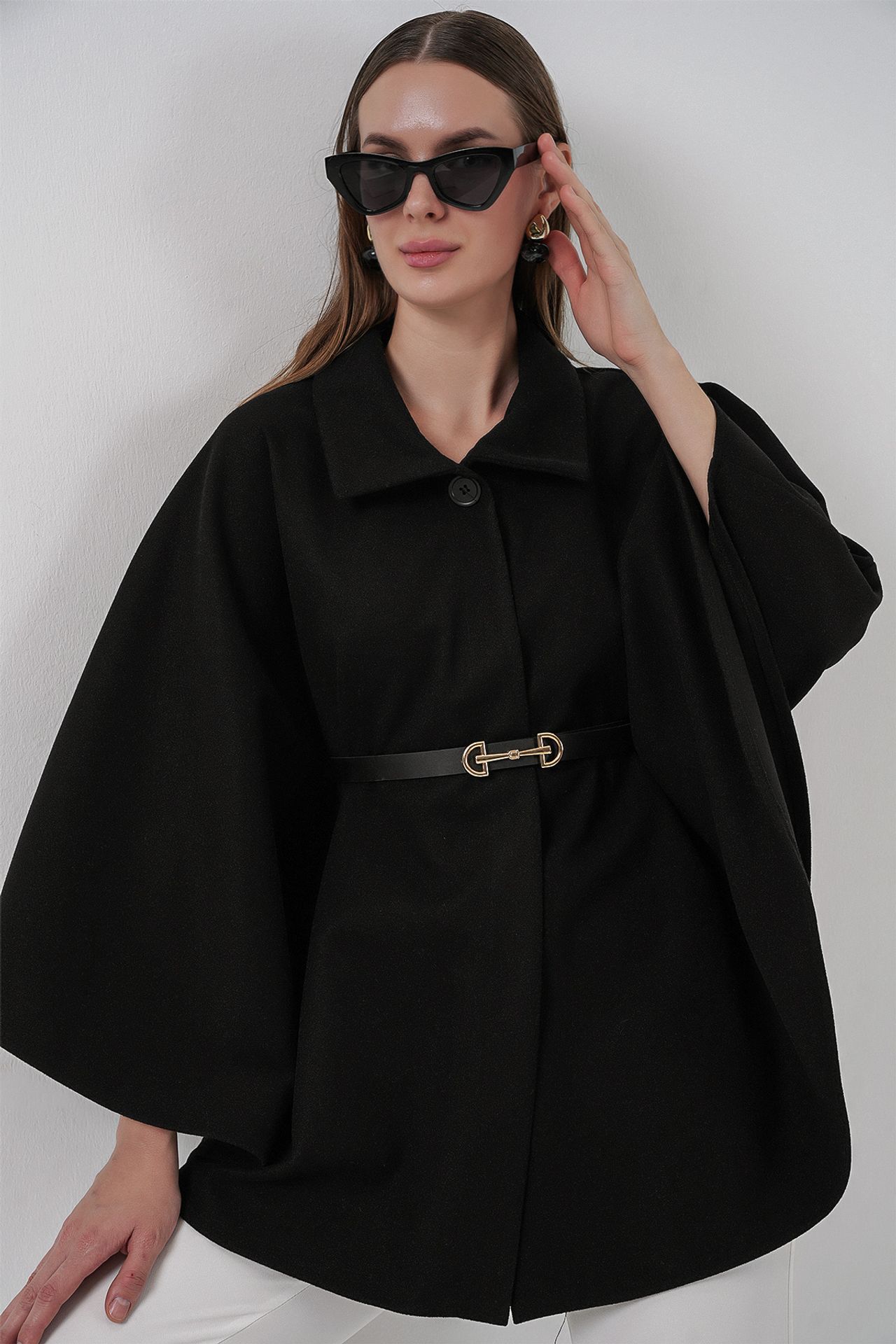 BDART Belted Tweed Cape Coat