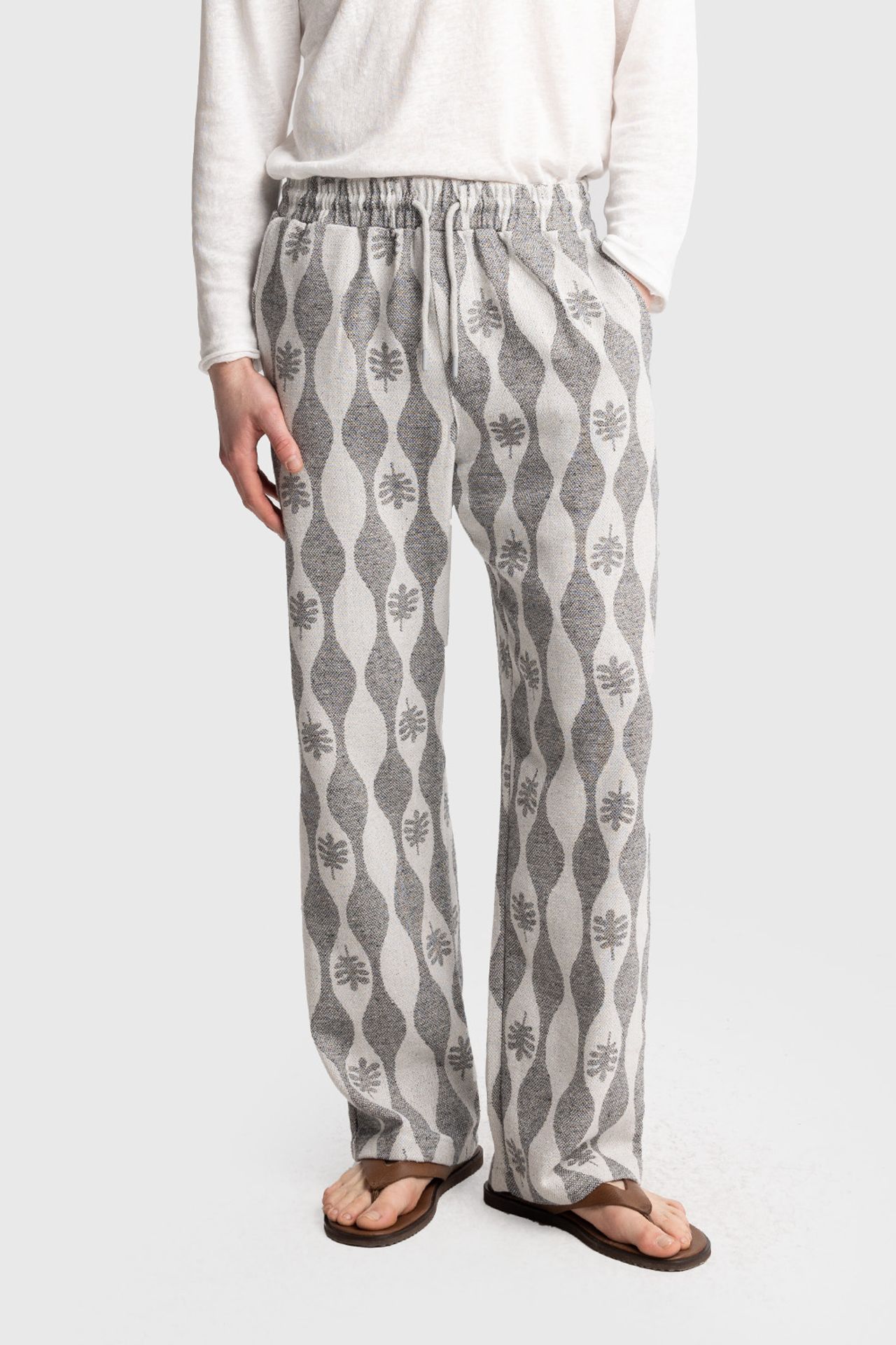 GIESTO Men's Cotton Knit Wide-Leg Pants 3