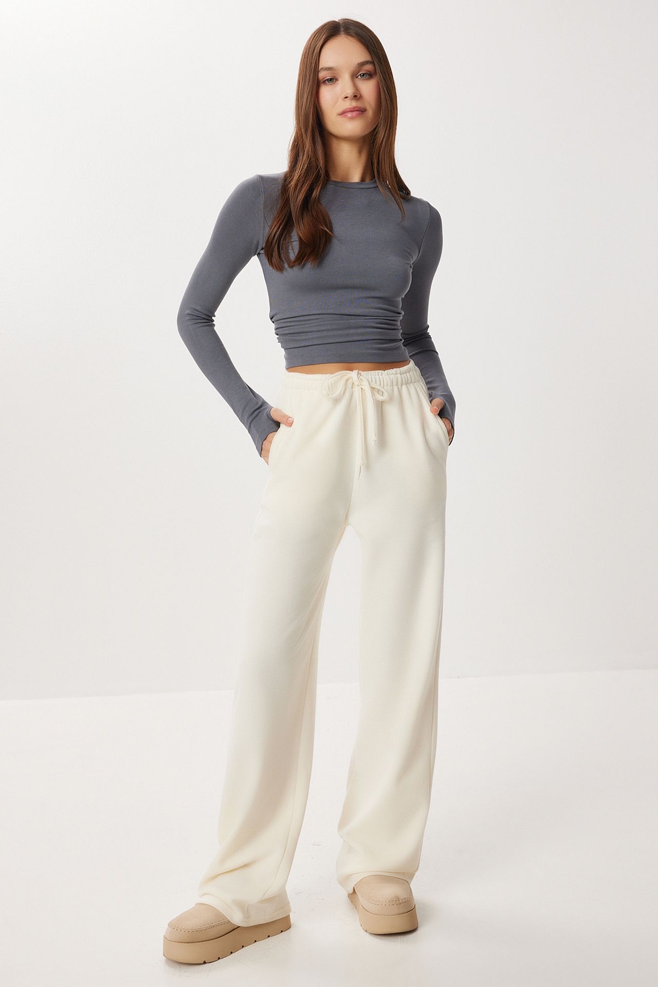 ISTANBUL Wide Leg Jogger Pants with Drawstring Closure 2