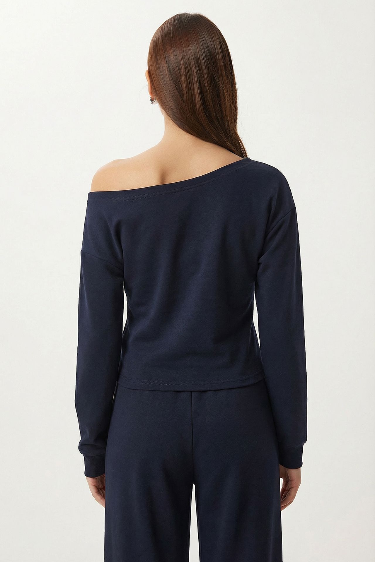 ISTANBUL Boat Neck Long Sleeve High Waist Wide Leg Two-Piece Set 6