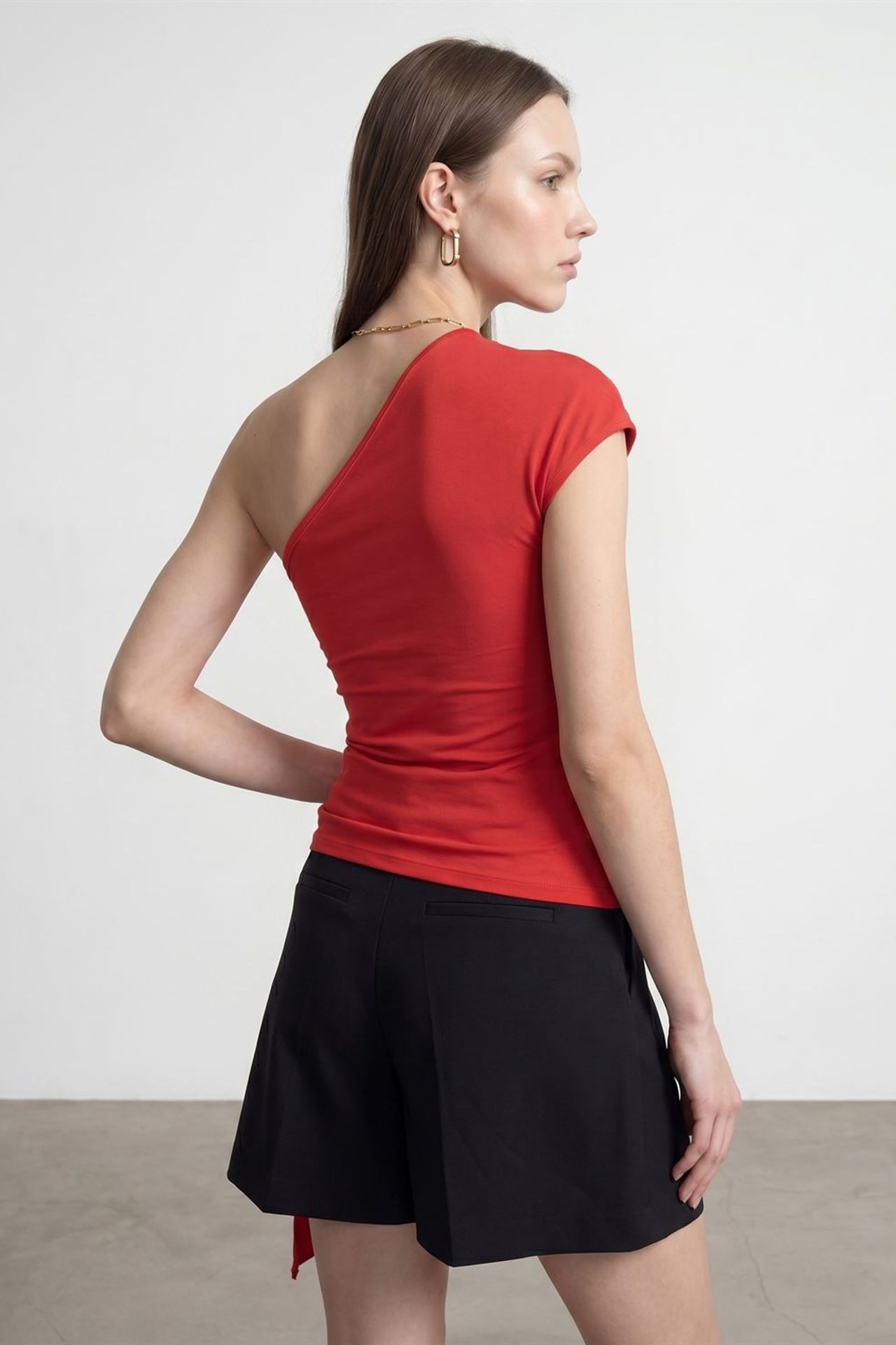 DILVIN Asymmetrical Tie Detail Blouse 2