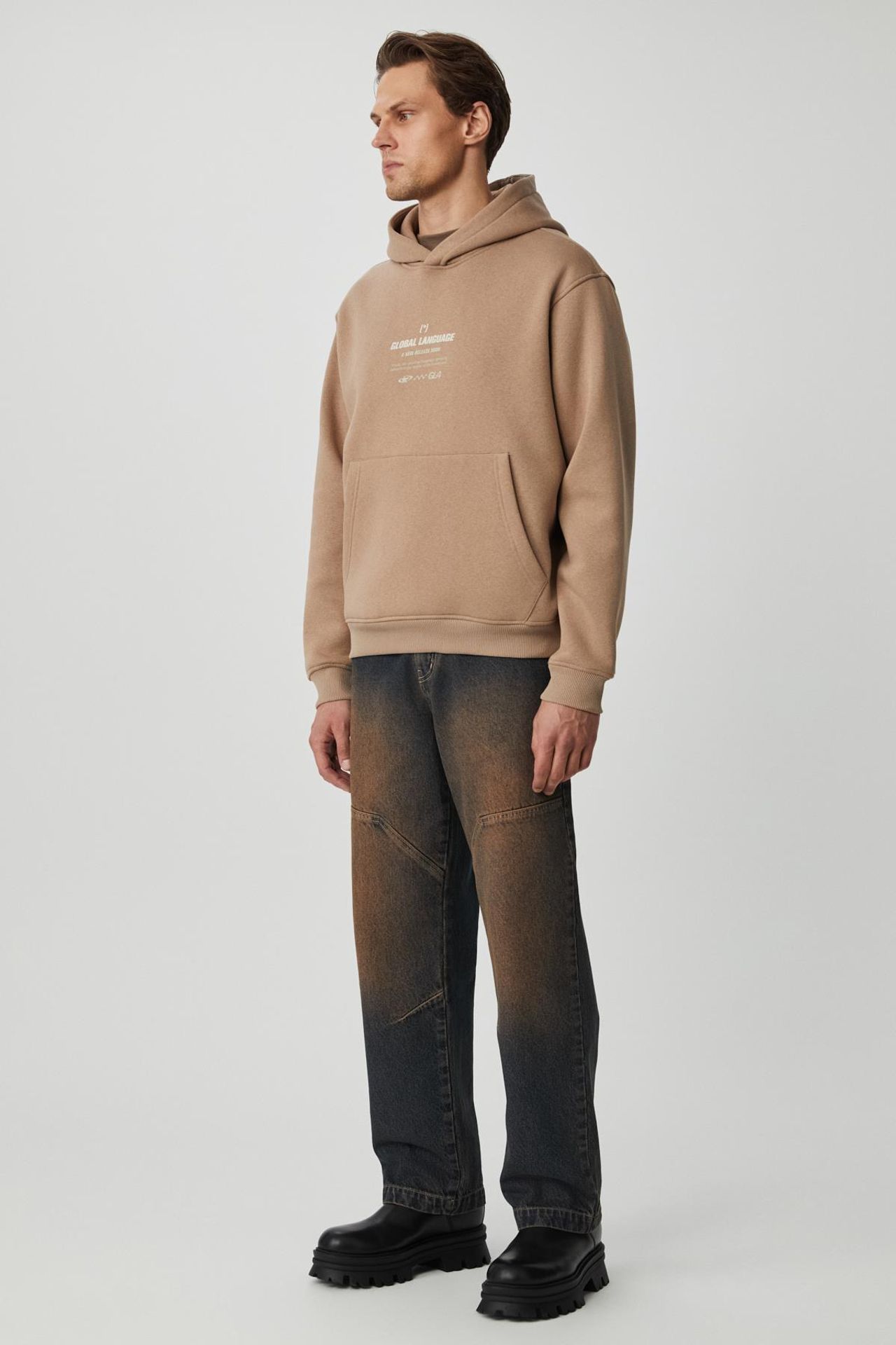 GRIMELANGE Baskılı Kapüşonlu Cepli Sweatshirt 4
