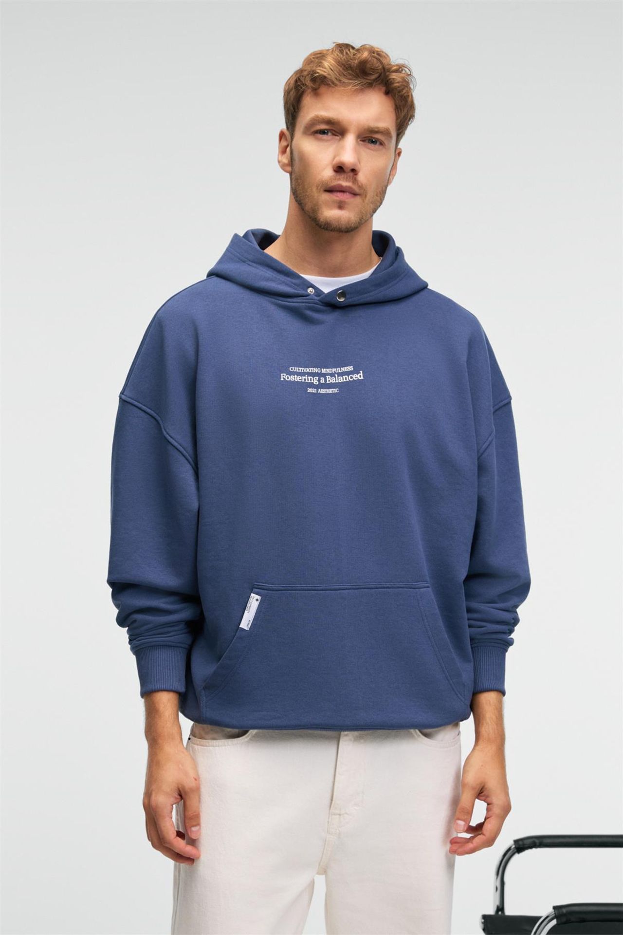 GRIMELANGE Baskılı Kapüşonlu Cepli Sweatshirt 3