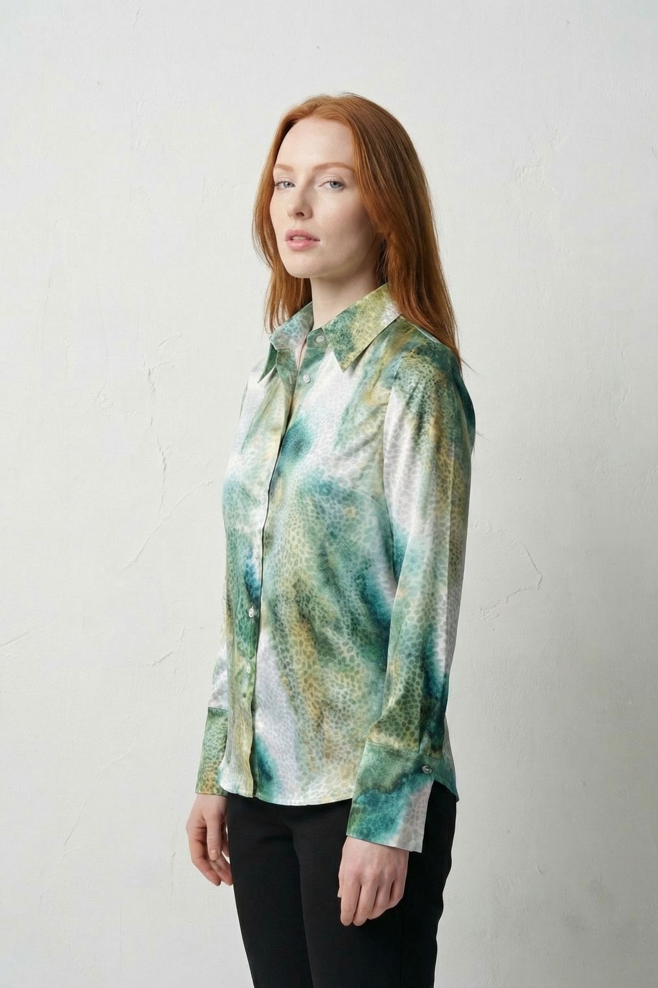 MY FASHION Abstract Print Buttoned Long Sleeve Shirt 3