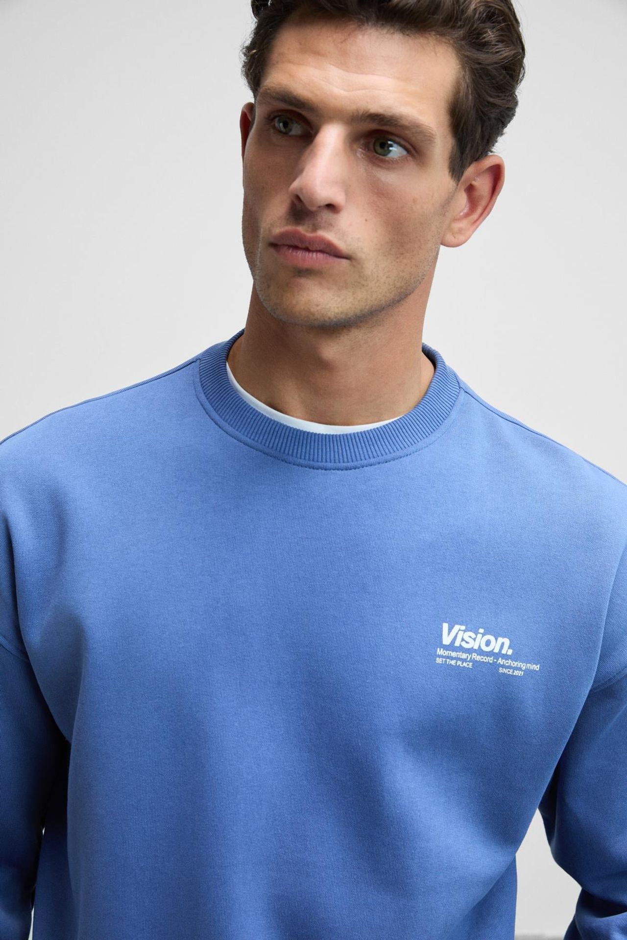 GRIMELANGE Baskılı Geniş Kalıp Bisiklet Yaka Sweatshirt 2