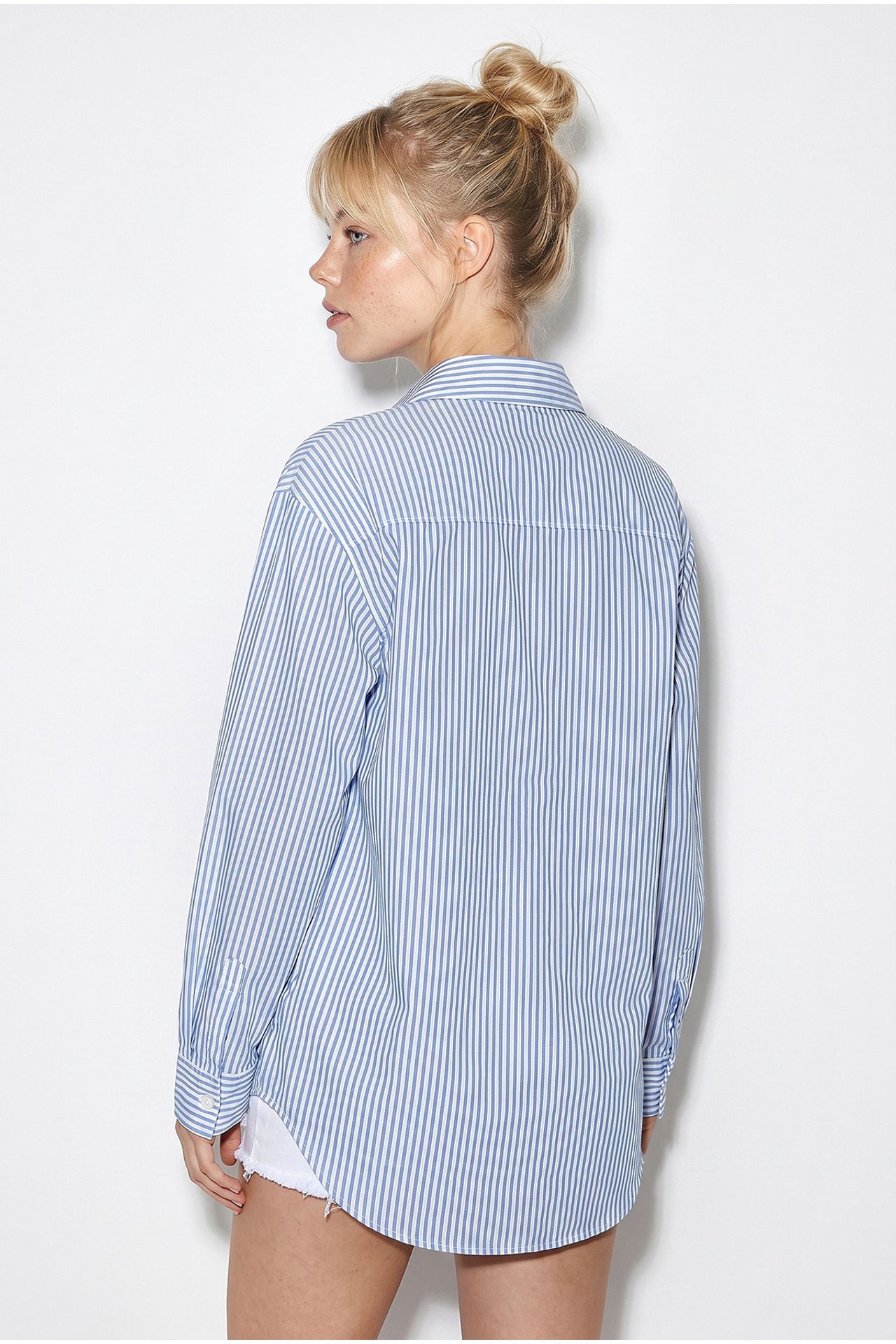 LUCCI Striped Poplin Shirt With Embroidery 6