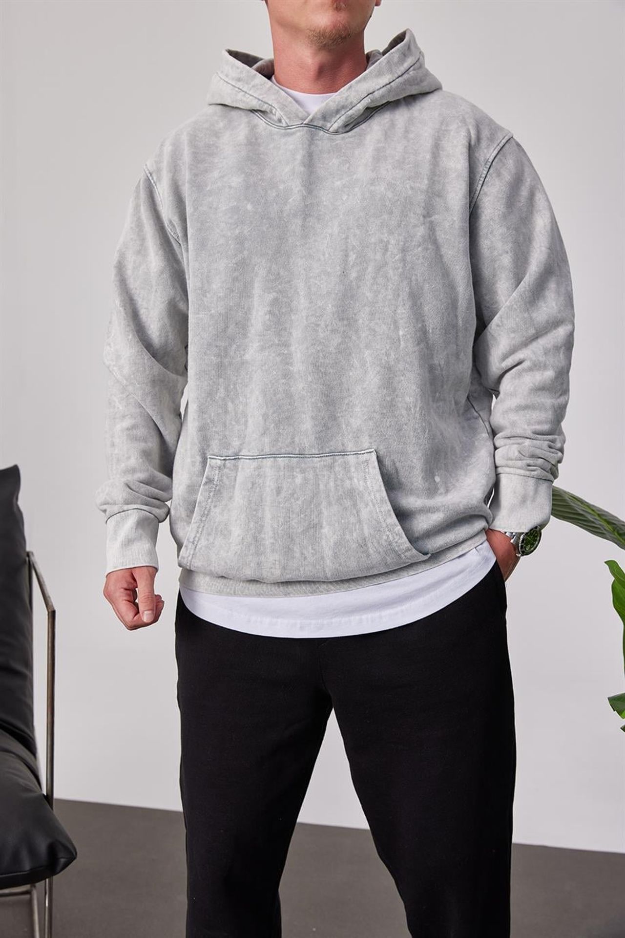 NOMARC Temel Kapüşonlu Cepli Hoodie 2