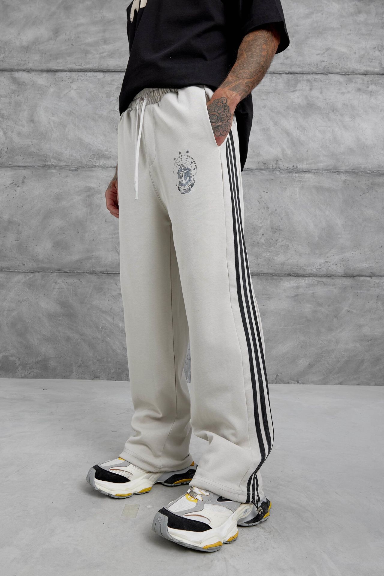 NOMARC Çizgili Bol Geniş Paça Jogger 1