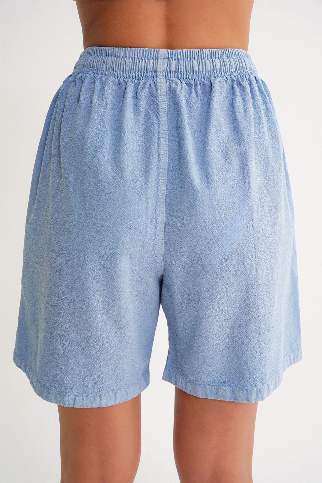 Mixray High Waist Cotton Drawstring Mini Shorts 6