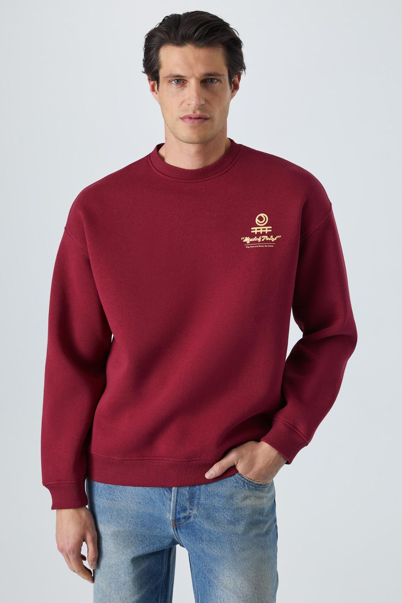 GRIMELANGE Baskılı Logolu Bisiklet Yaka Sweatshirt 1