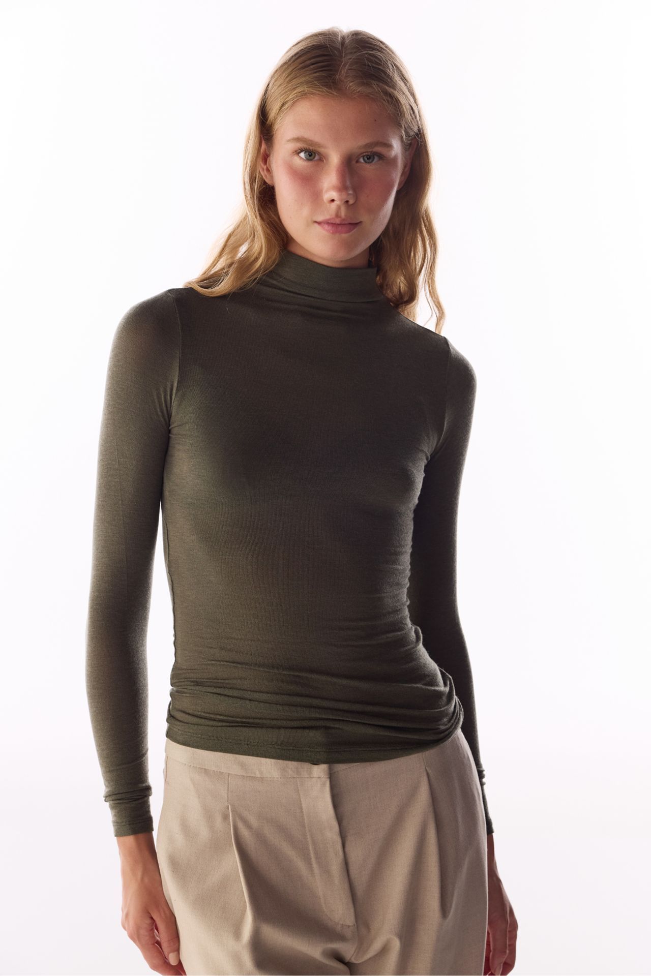 PENTI Turtleneck Cashmere Long Sleeve Blouse 4