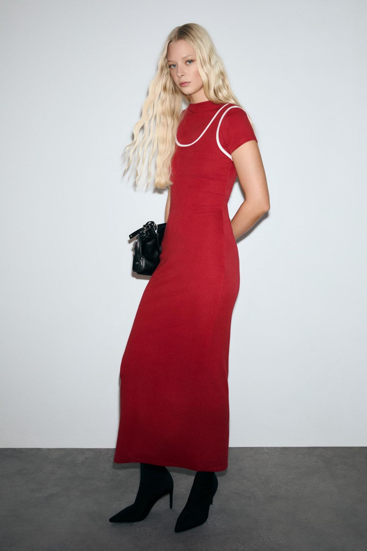 GRIMELANGE Fitted Crew Neck Maxi Dress 3