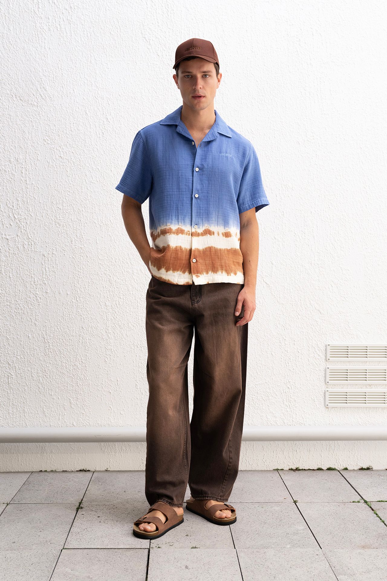 GIESTO Tie-Dye Short Sleeve Button-Up Shirt 2