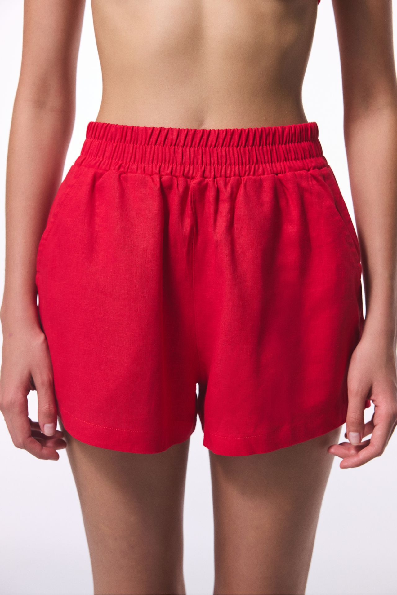 PENTI Elastic Waist Mid-Rise Women's Shorts 1