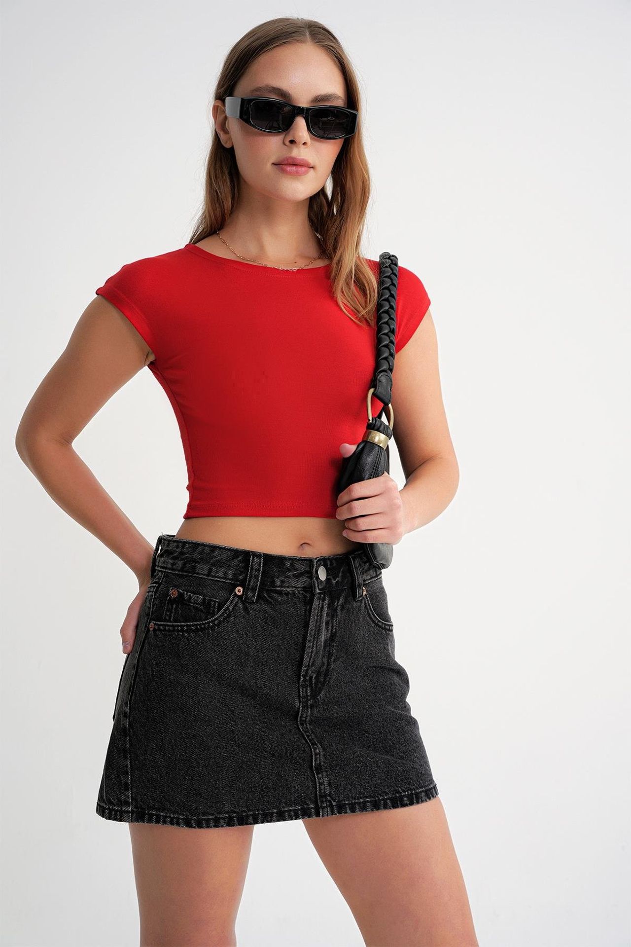 MIXRAY Slim Fit Crop T-Shirt 2