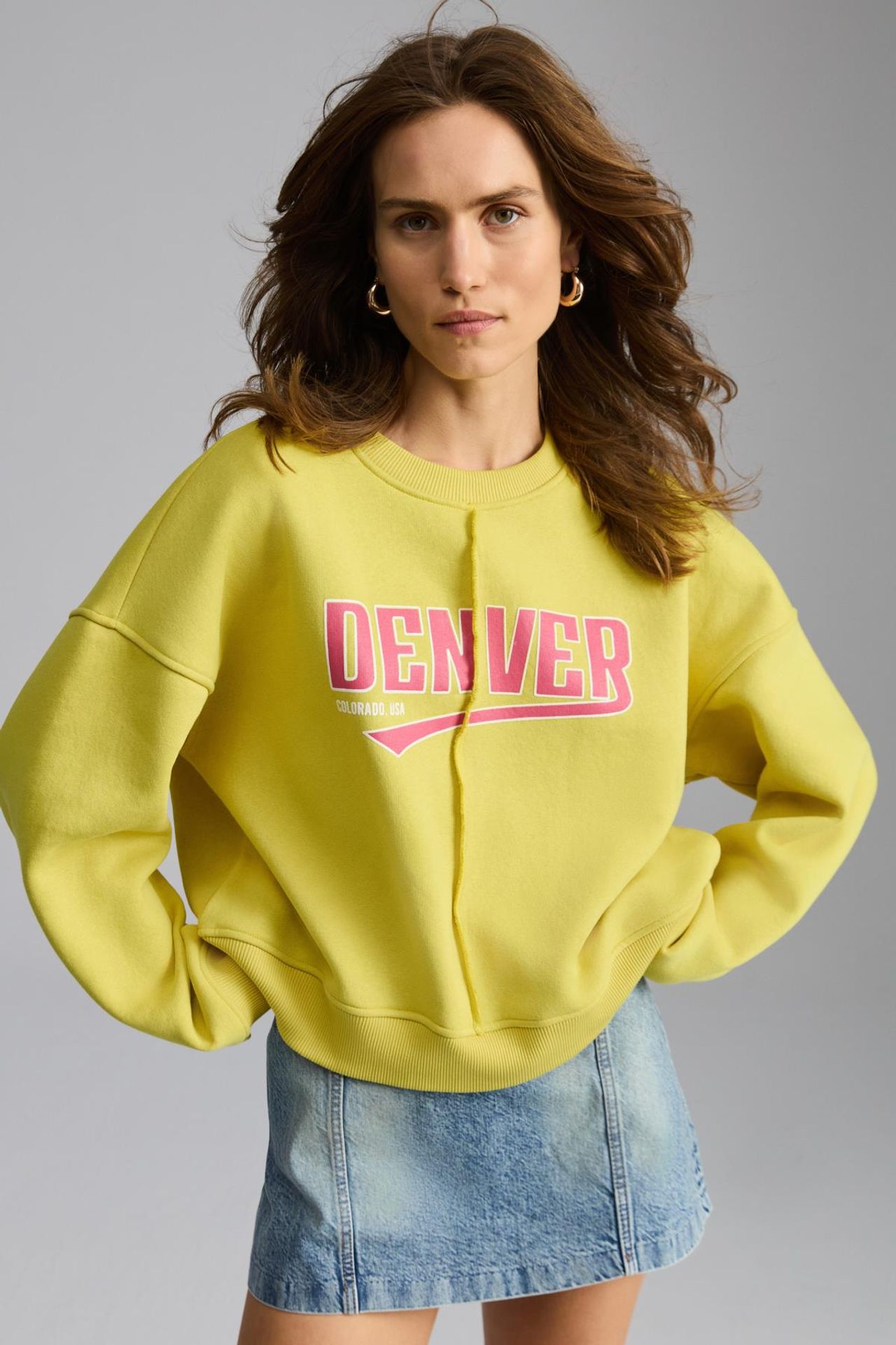 GRIMELANGE Oversized Printed Crew Neck Sweatshirt 4