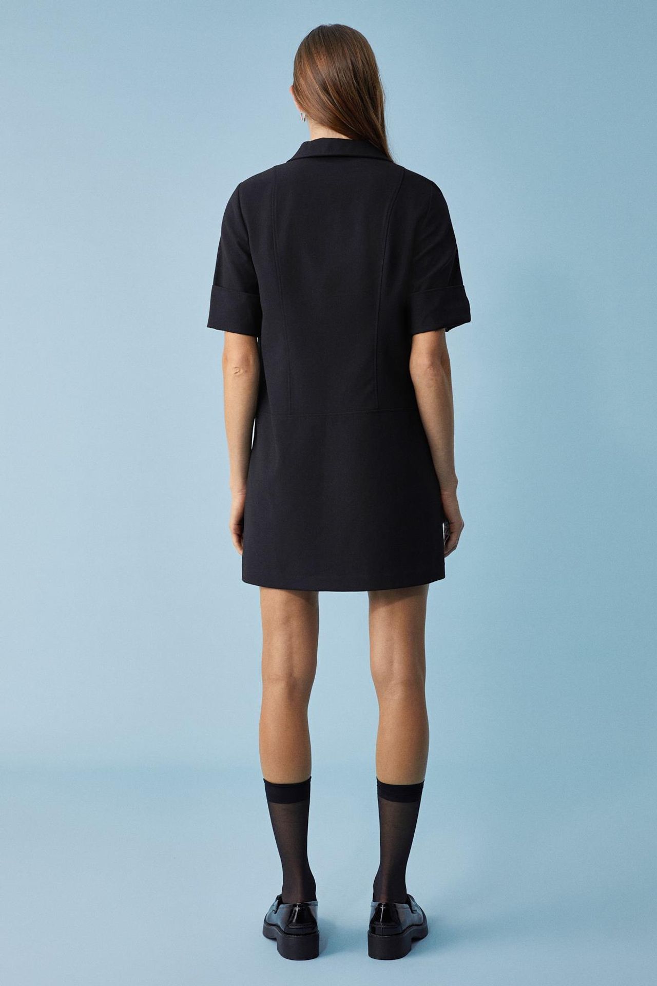 ETHIQUET Oversized Polo Collar Mini Dress 6