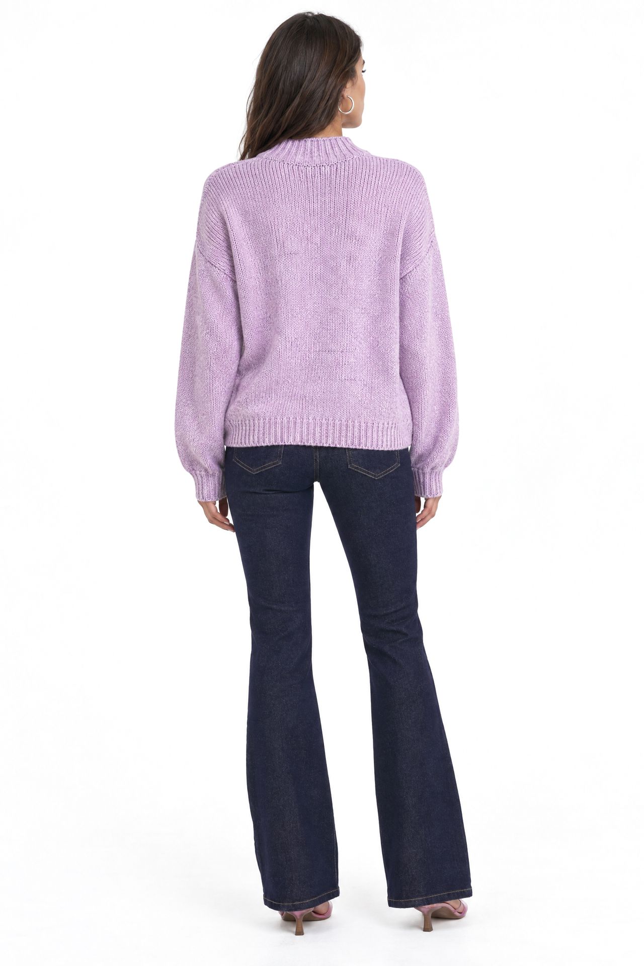 Mixray Relaxed Fit Crew Neck Thick Knit Sweater 4