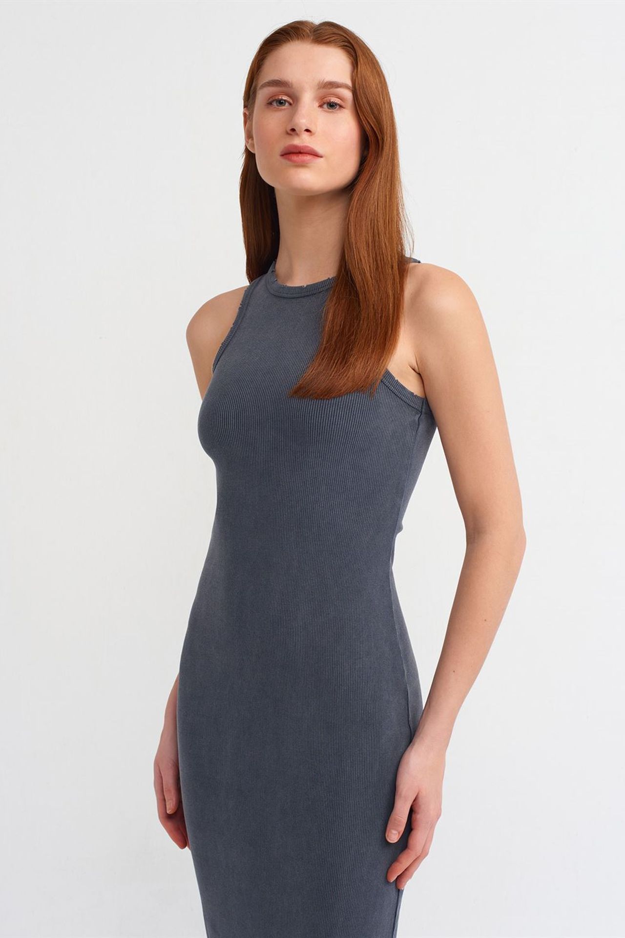 DILVIN Fitilli Bodycon Maxi Elbise 4