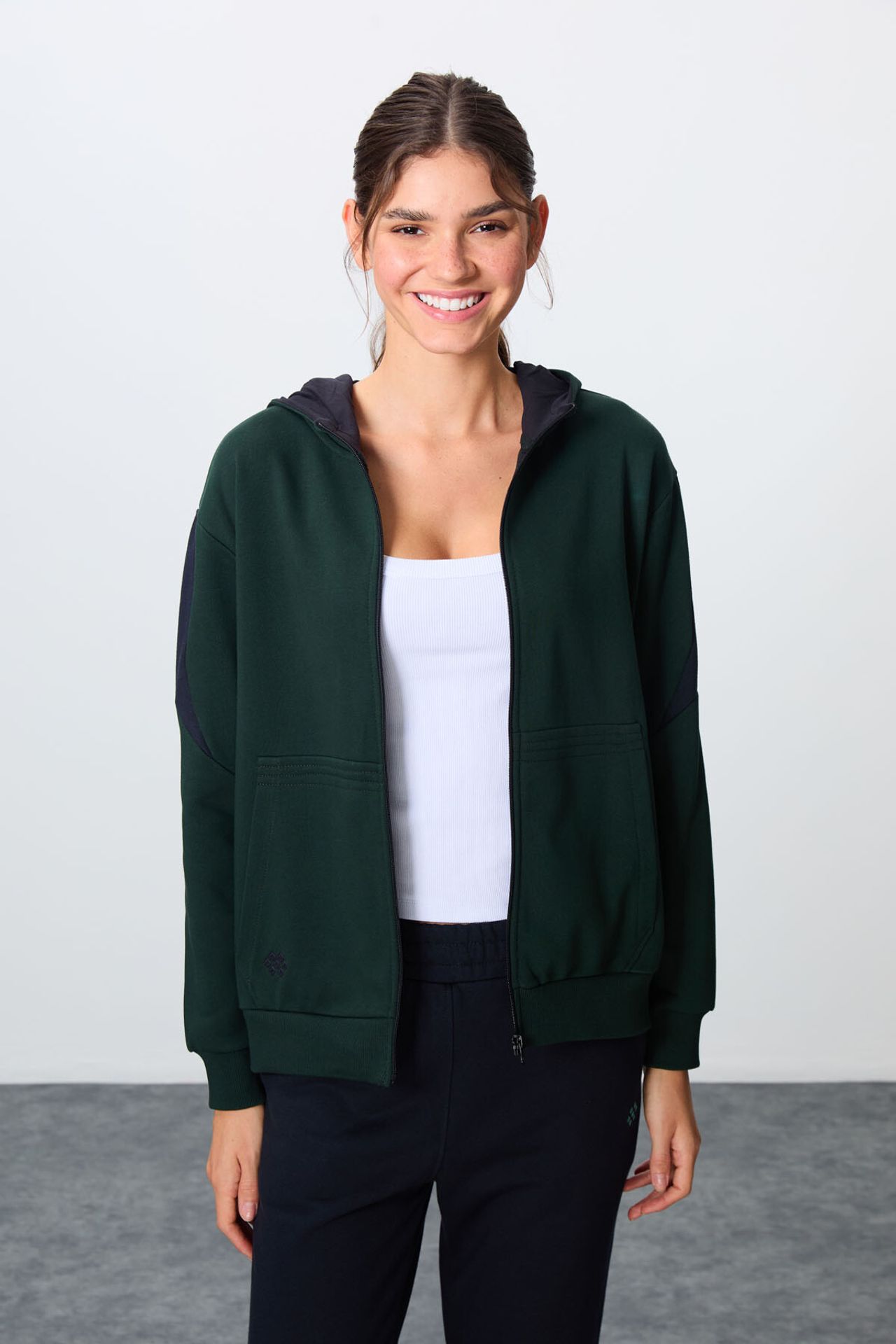 TOMMY Oversized Hooded Zip Sweatshirt And Pants Set 2