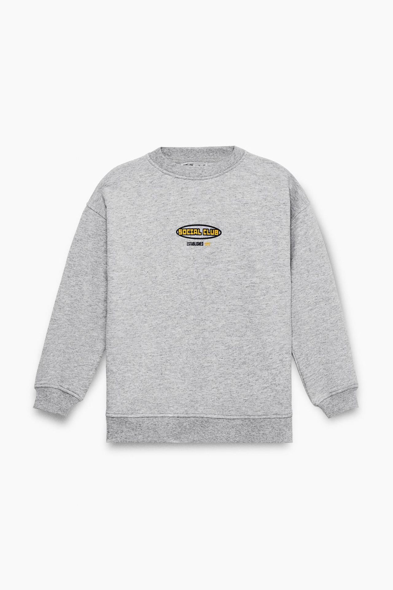 GRIMELANGE Crew Neck Text Print Sweatshirt 1