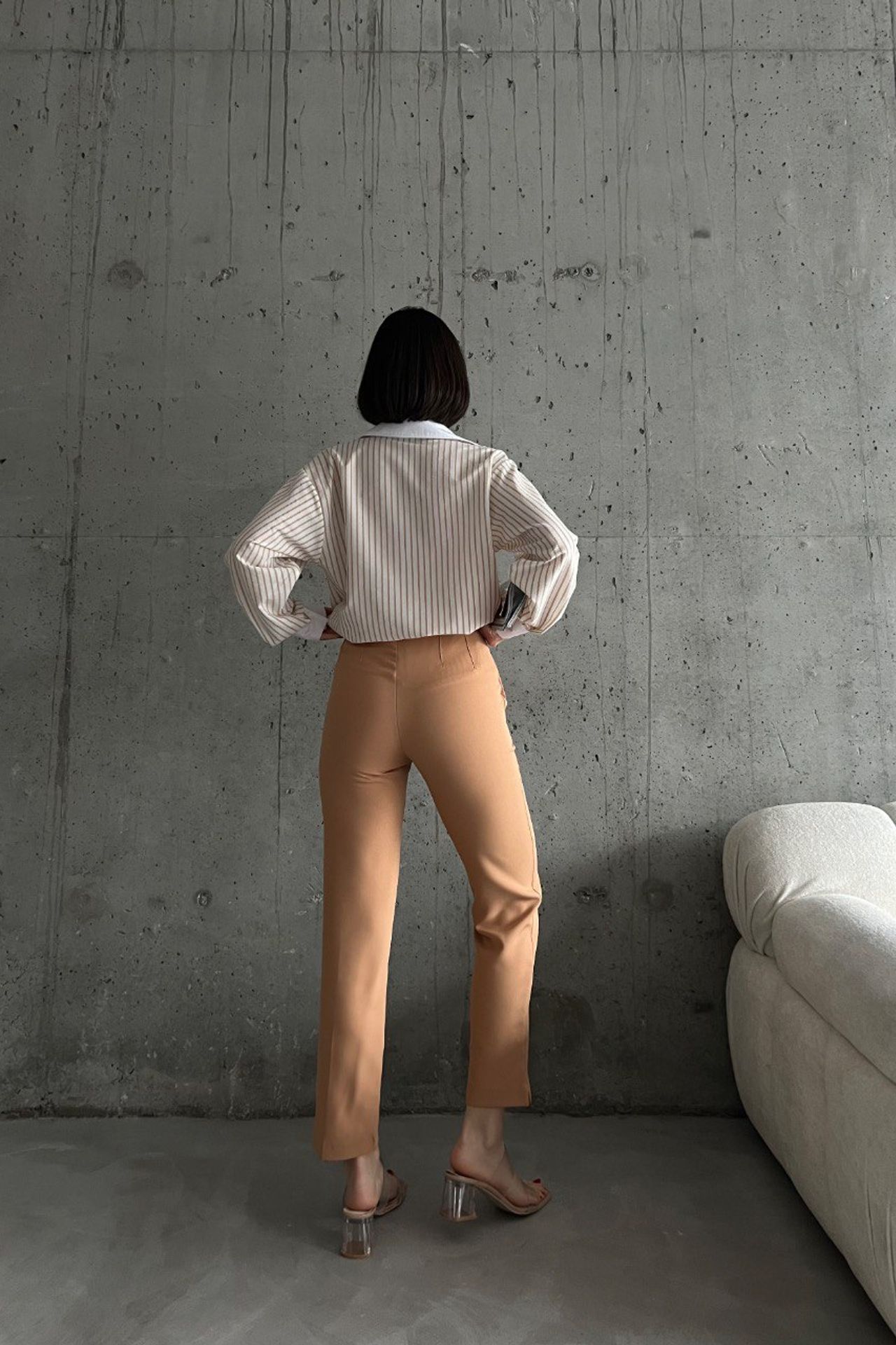MY FASHION High Waist Pleated Tailored Trousers 3