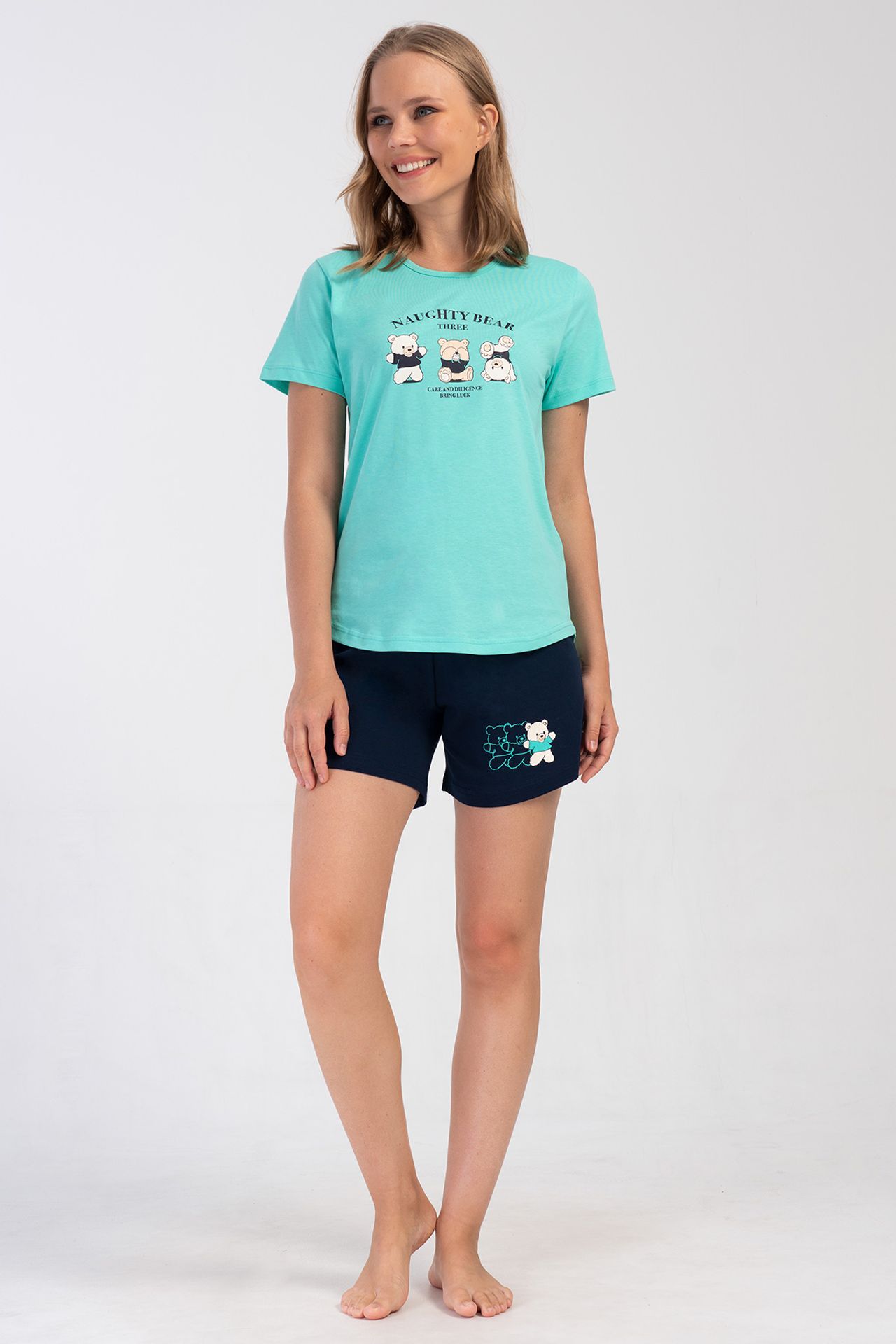 YAKE Desenli 2 Parçalı Pijama Takımı 1
