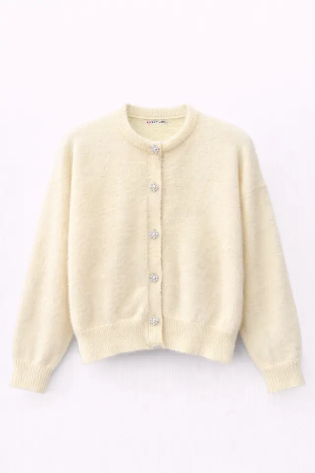Mixray Oversized Jacquard Button Cardigan