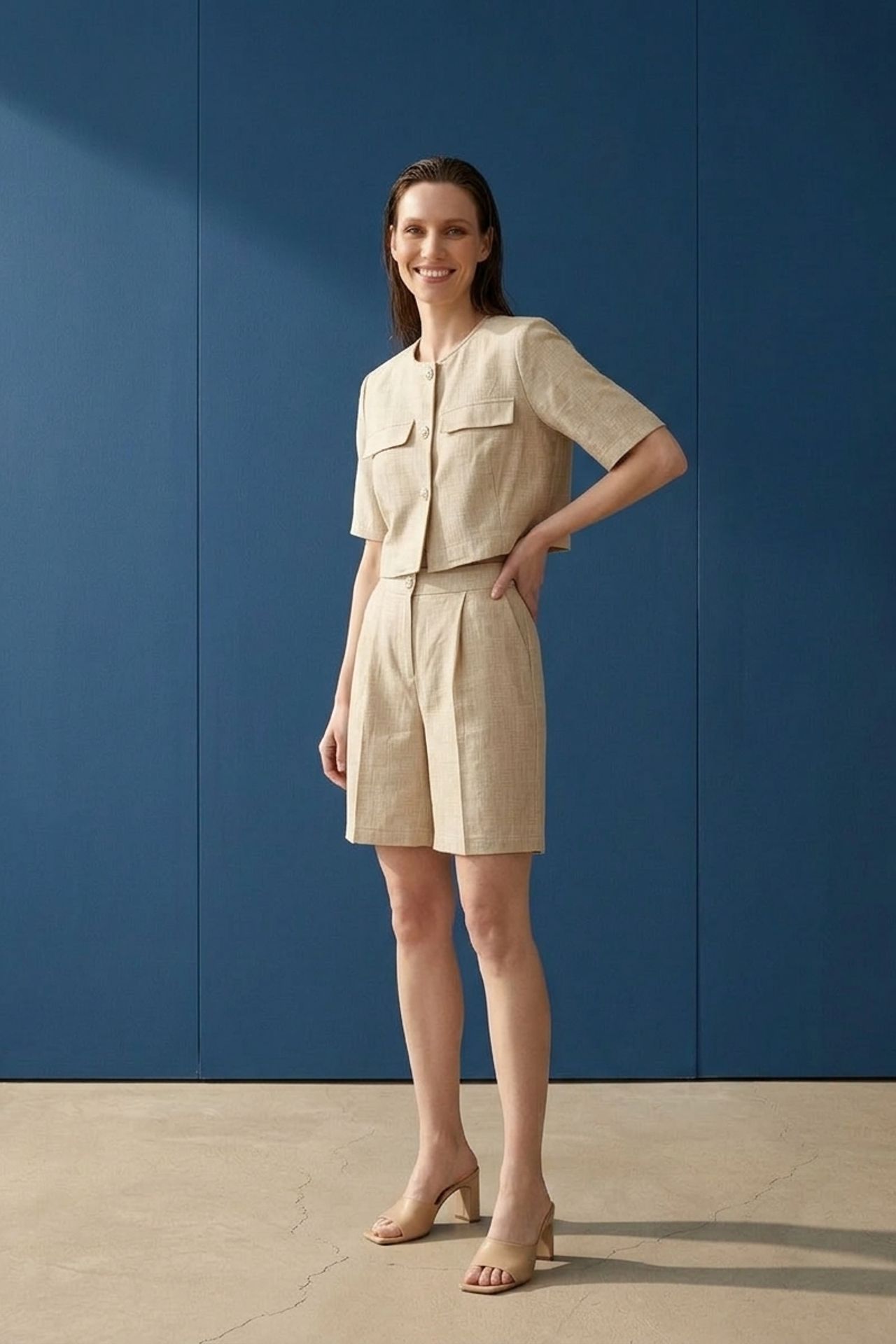 MY FASHION Cotton Poplin Shirt and Shorts Set 3