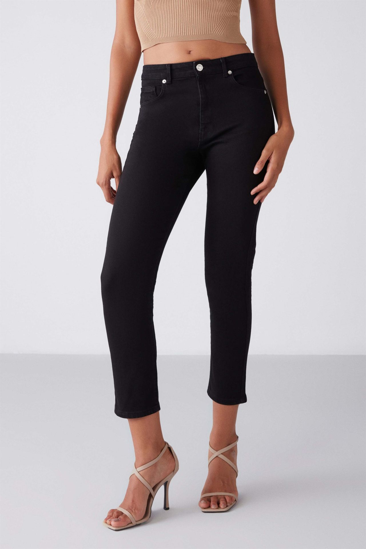 GRIMELANGE Mid Waist Skinny Capri Jeans 3
