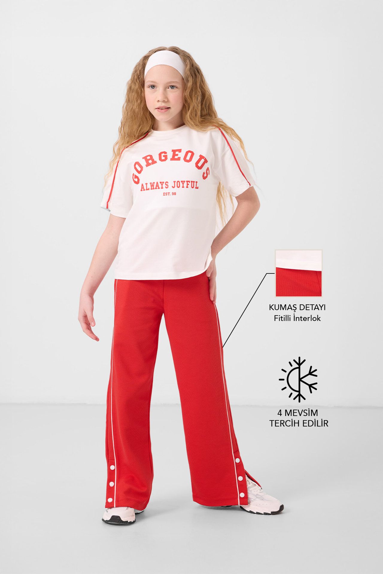 TOMMY Button Detail Wide Leg Tracksuit Set 2