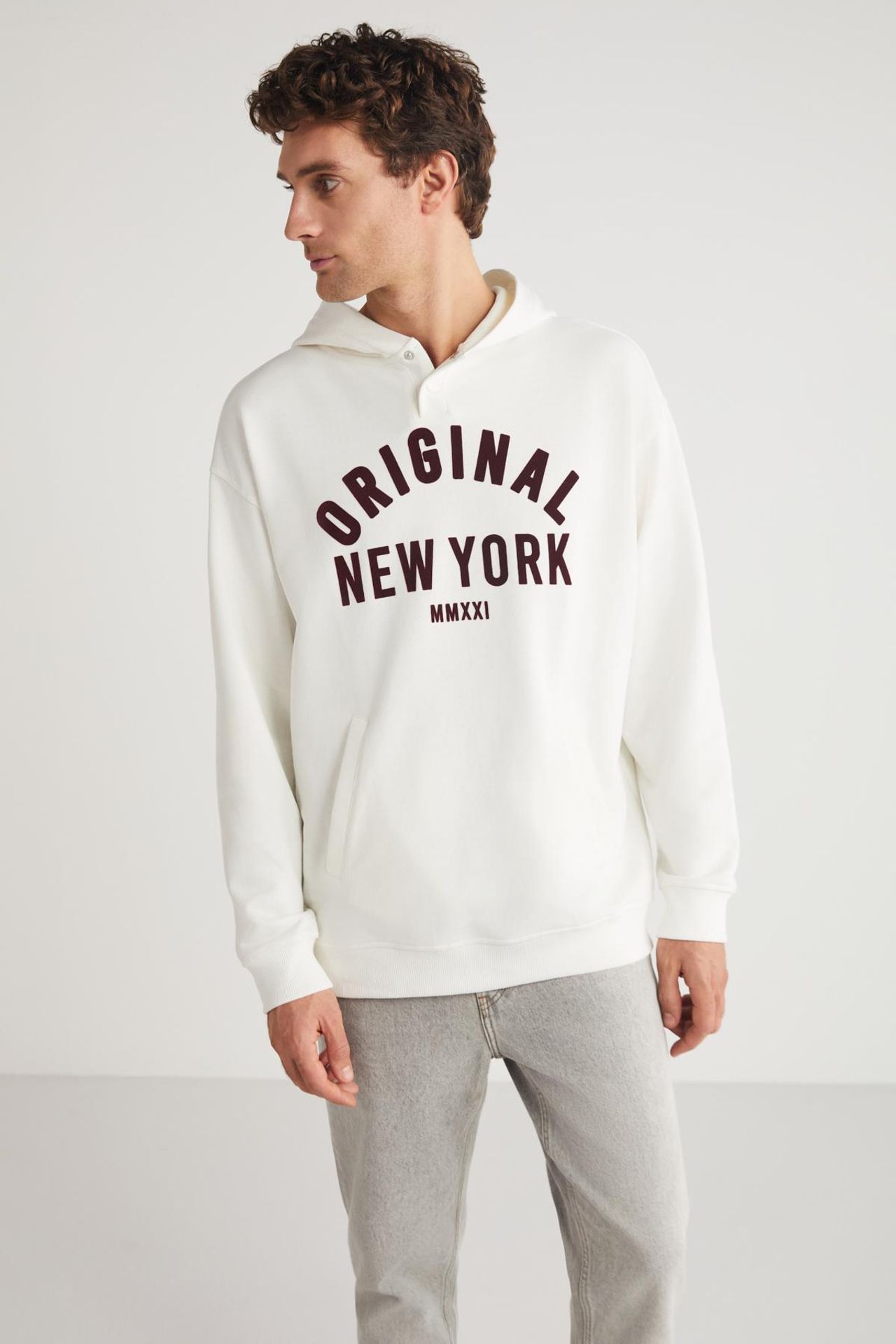 GRIMELANGE Baskılı Cepli Kapüşonlu Sweatshirt 2