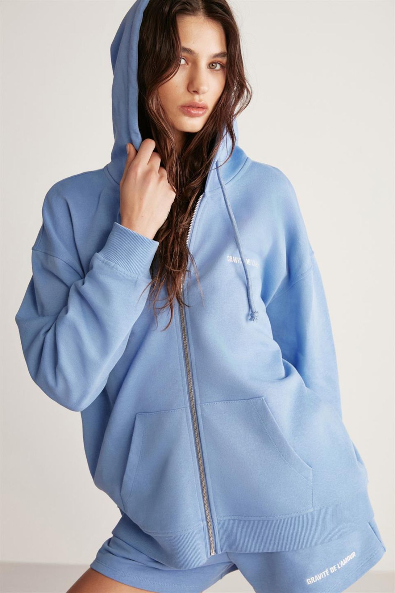 GRIMELANGE Kapüşonlu Fermuarlı Oversize Sweatshirt 4