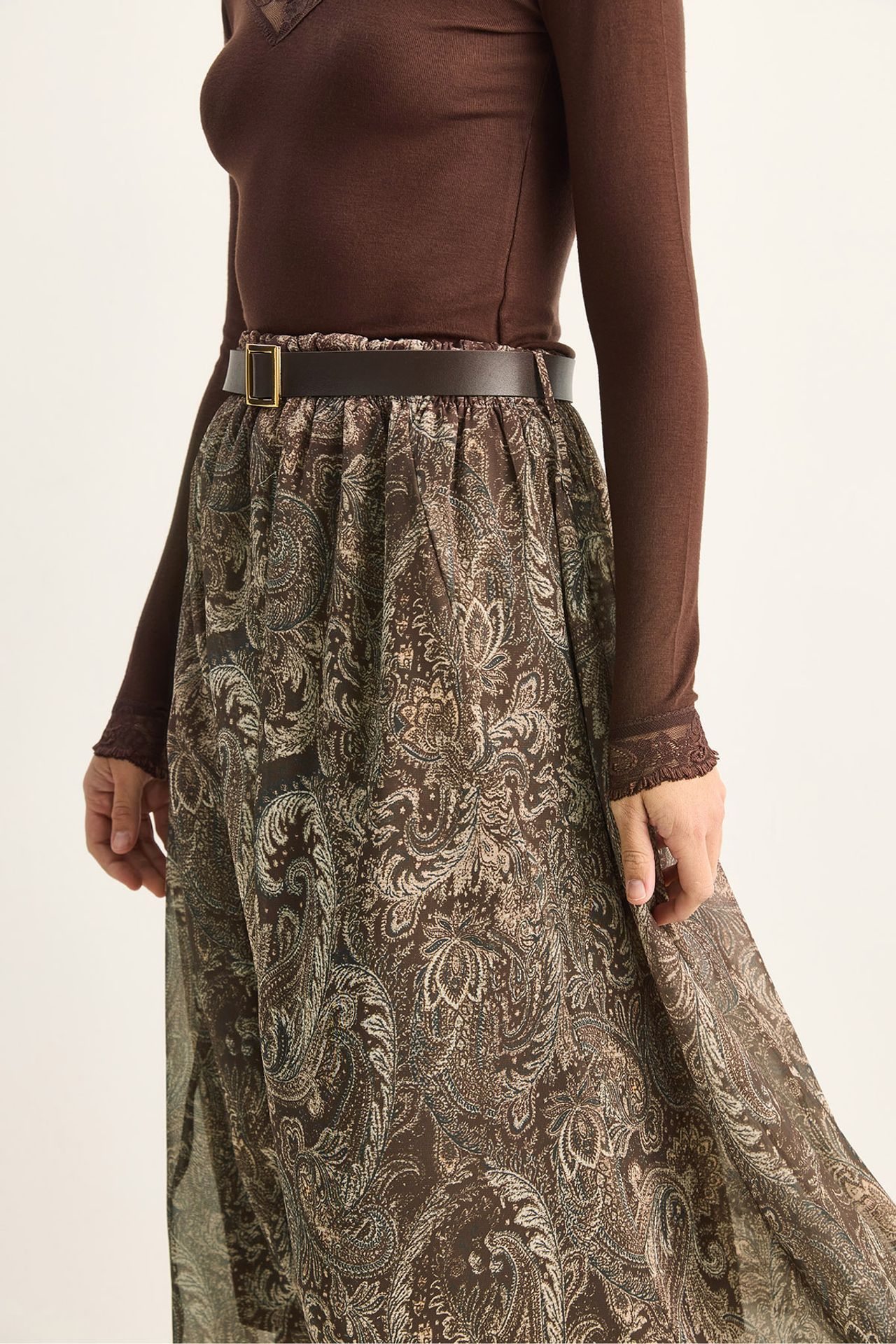 LUCCI Cotton Blend A-Line Skirt 6